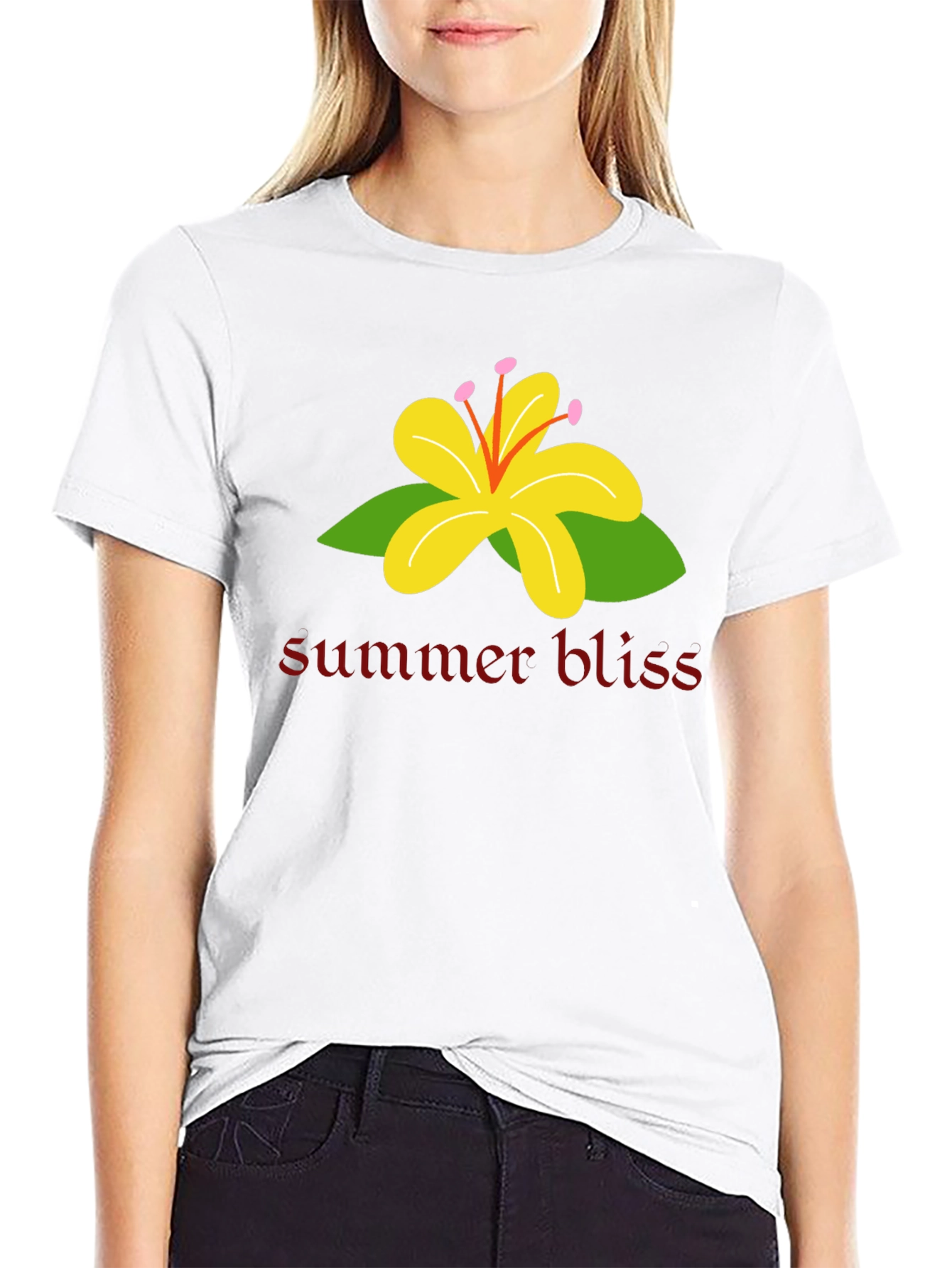 Summer Bliss Graphic T-Shirt - Black Casual Tee