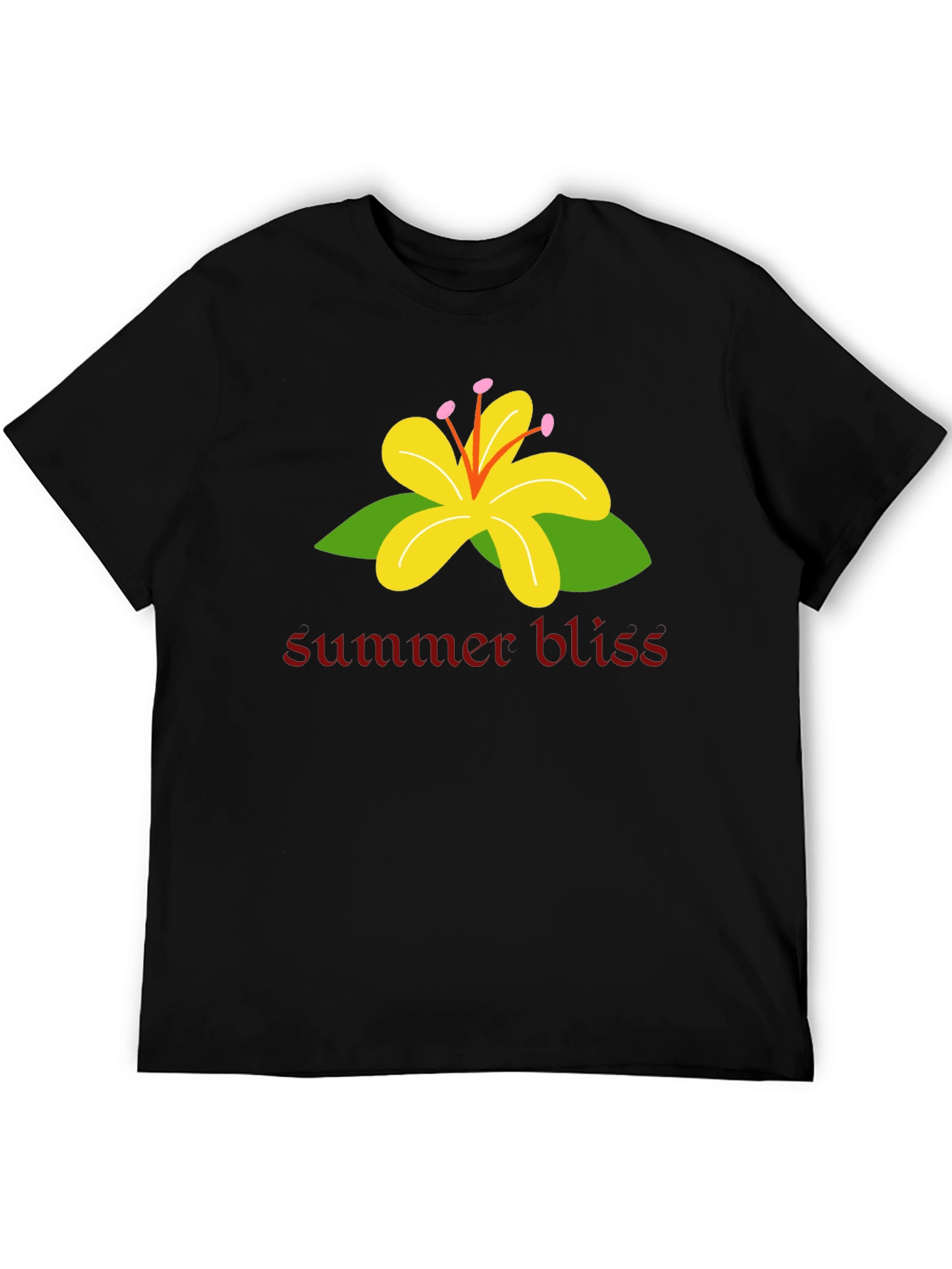 Summer Bliss Graphic T-Shirt - Black Casual Tee
