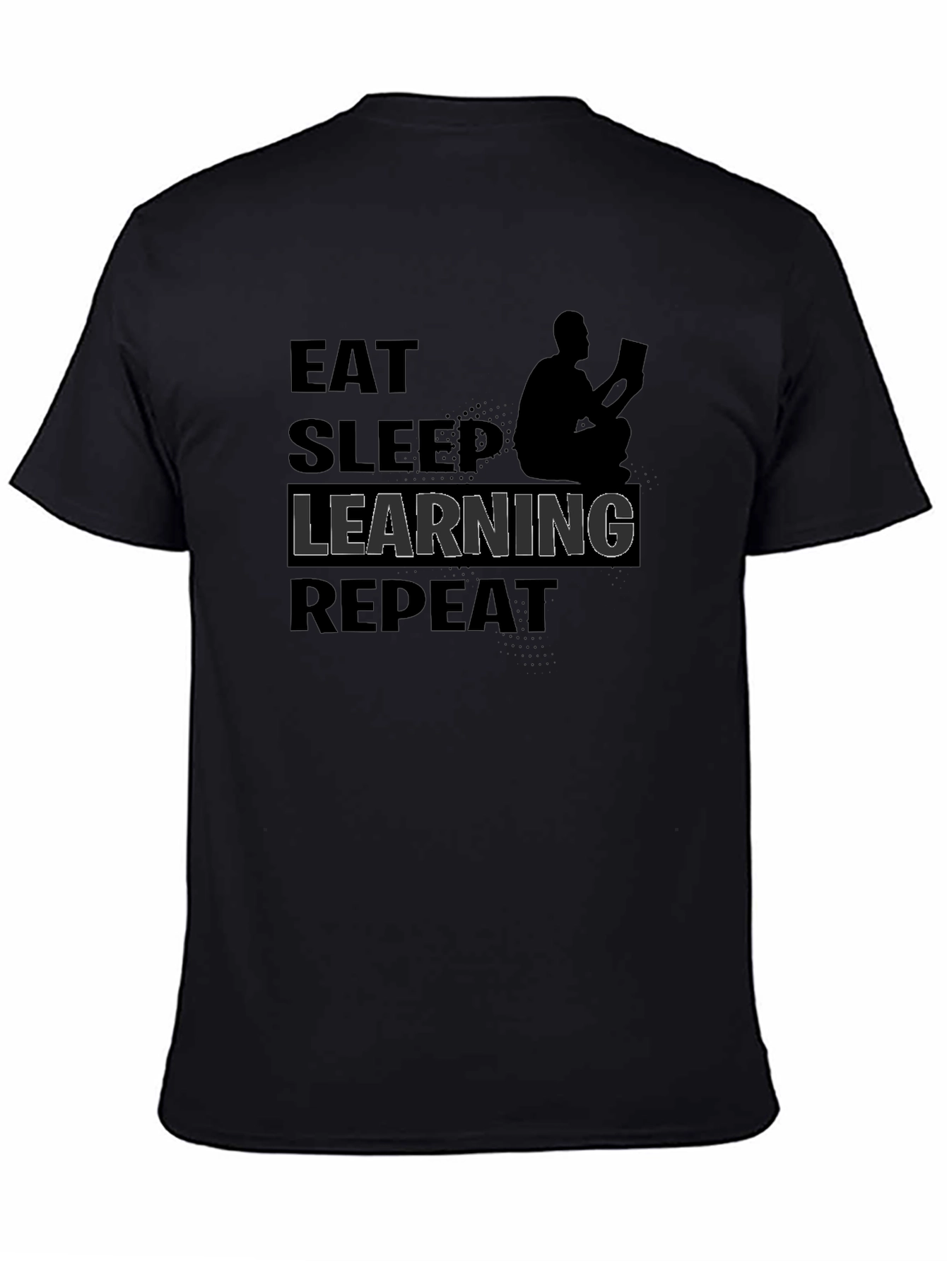 Eat Sleep Learning Repeat Black Graphic Tee