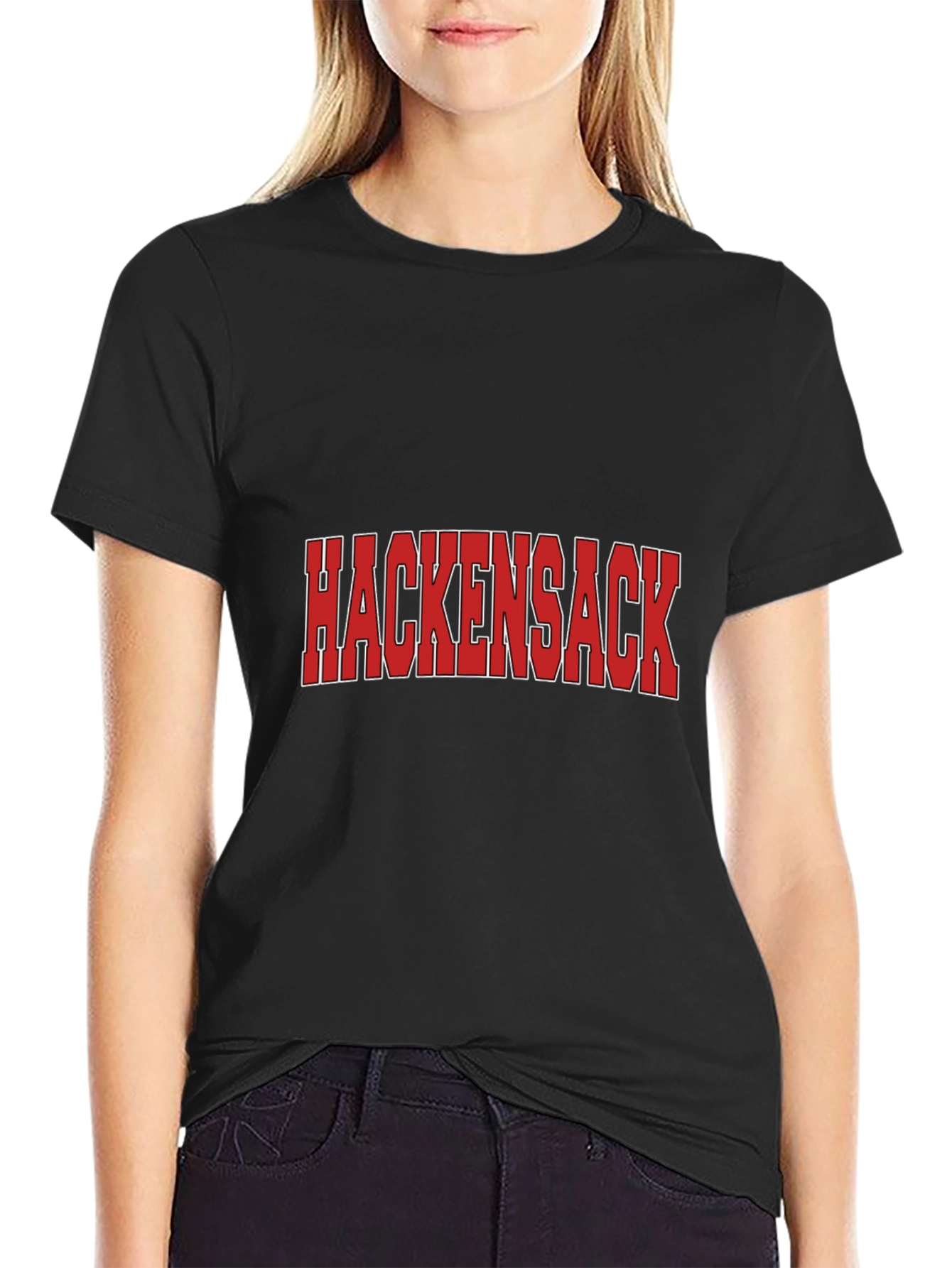 Hackensack Black Cotton Graphic T-Shirt