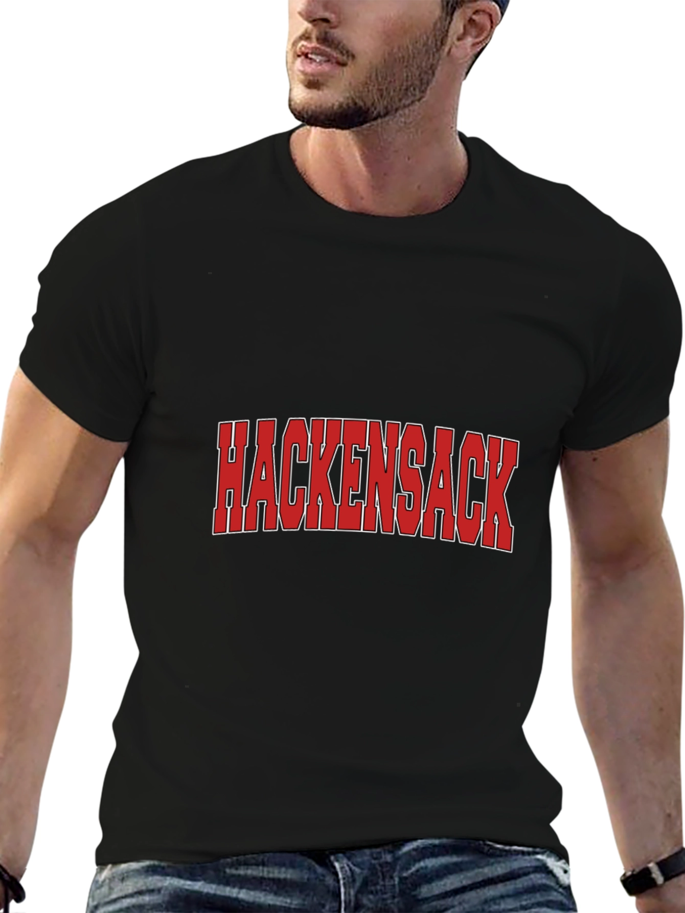 Hackensack Black Cotton Graphic T-Shirt