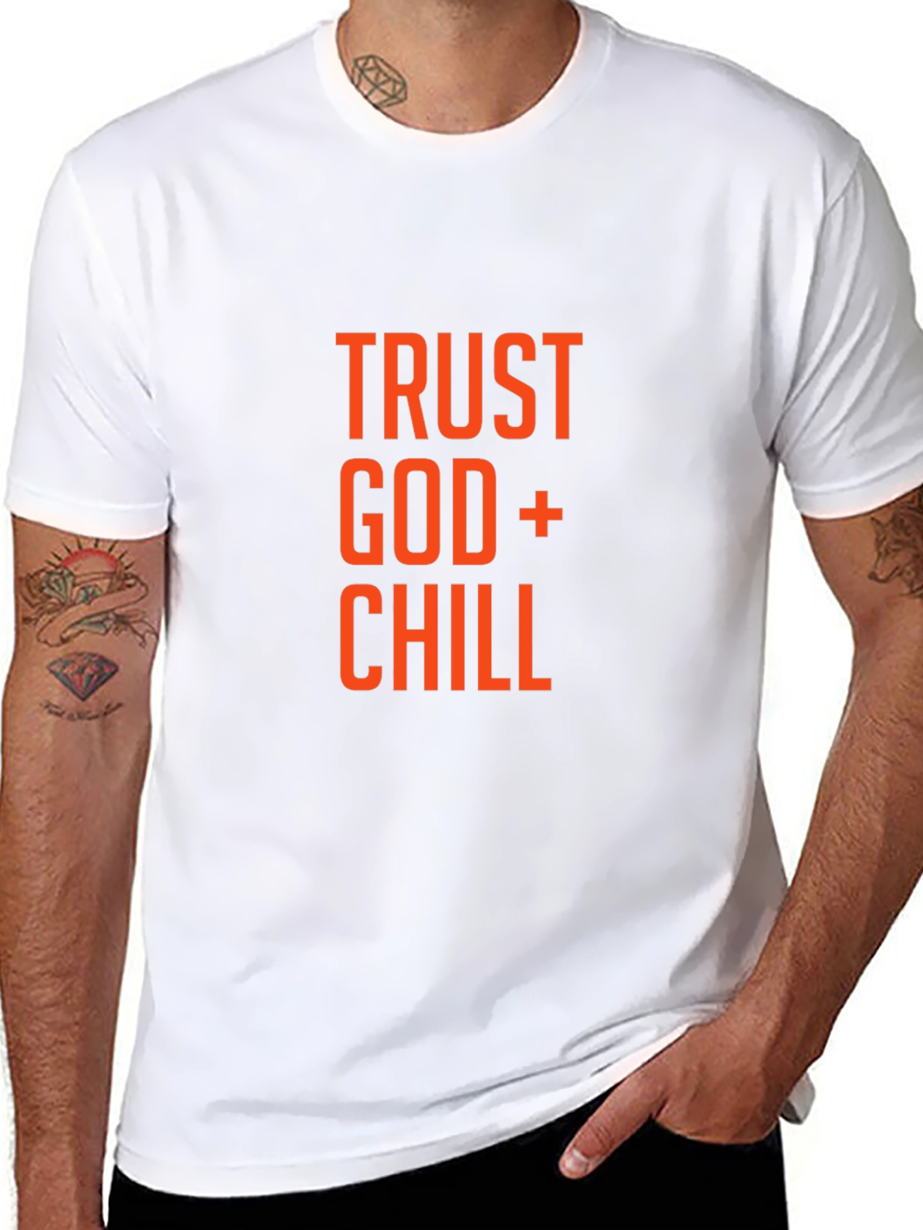 Trust God + Chill Graphic T-Shirt - Black
