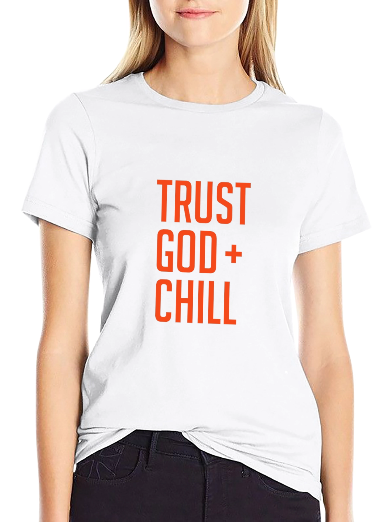 Trust God + Chill Graphic T-Shirt - Black