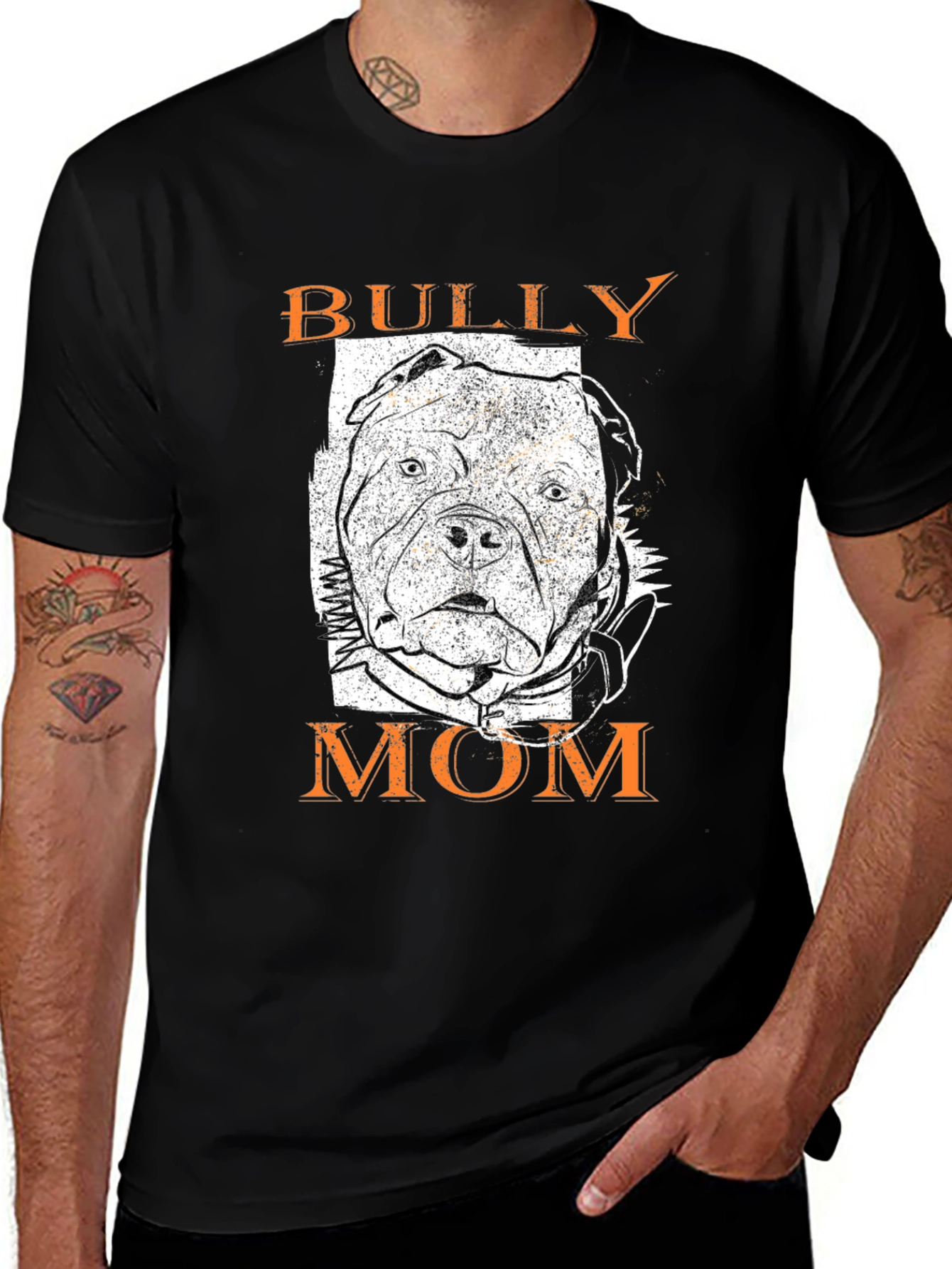 Bully Mom Graphic T-Shirt - Black Dog Lover Tee