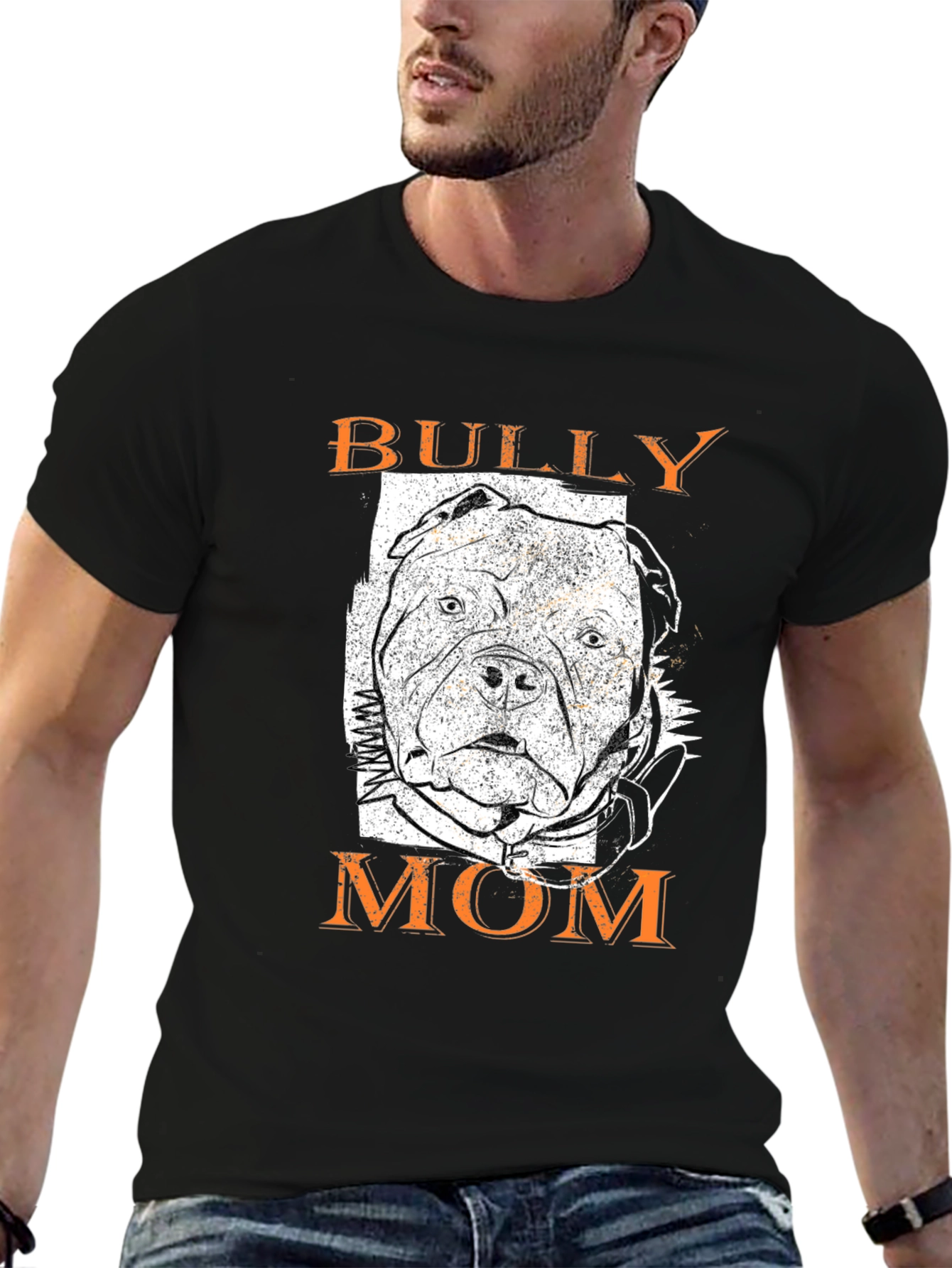 Bully Mom Graphic T-Shirt - Black Dog Lover Tee