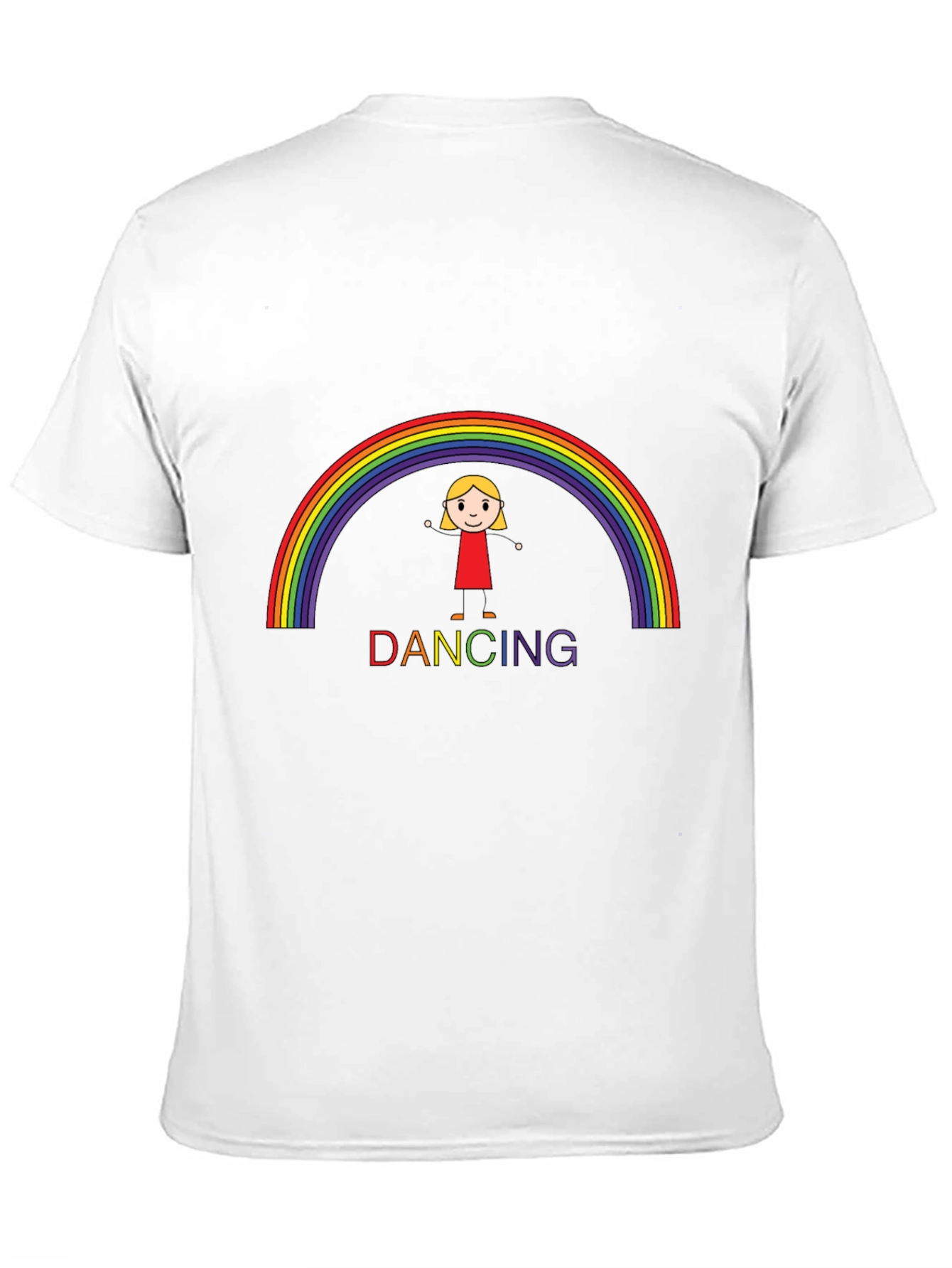Rainbow Dancing Girl Graphic T-Shirt