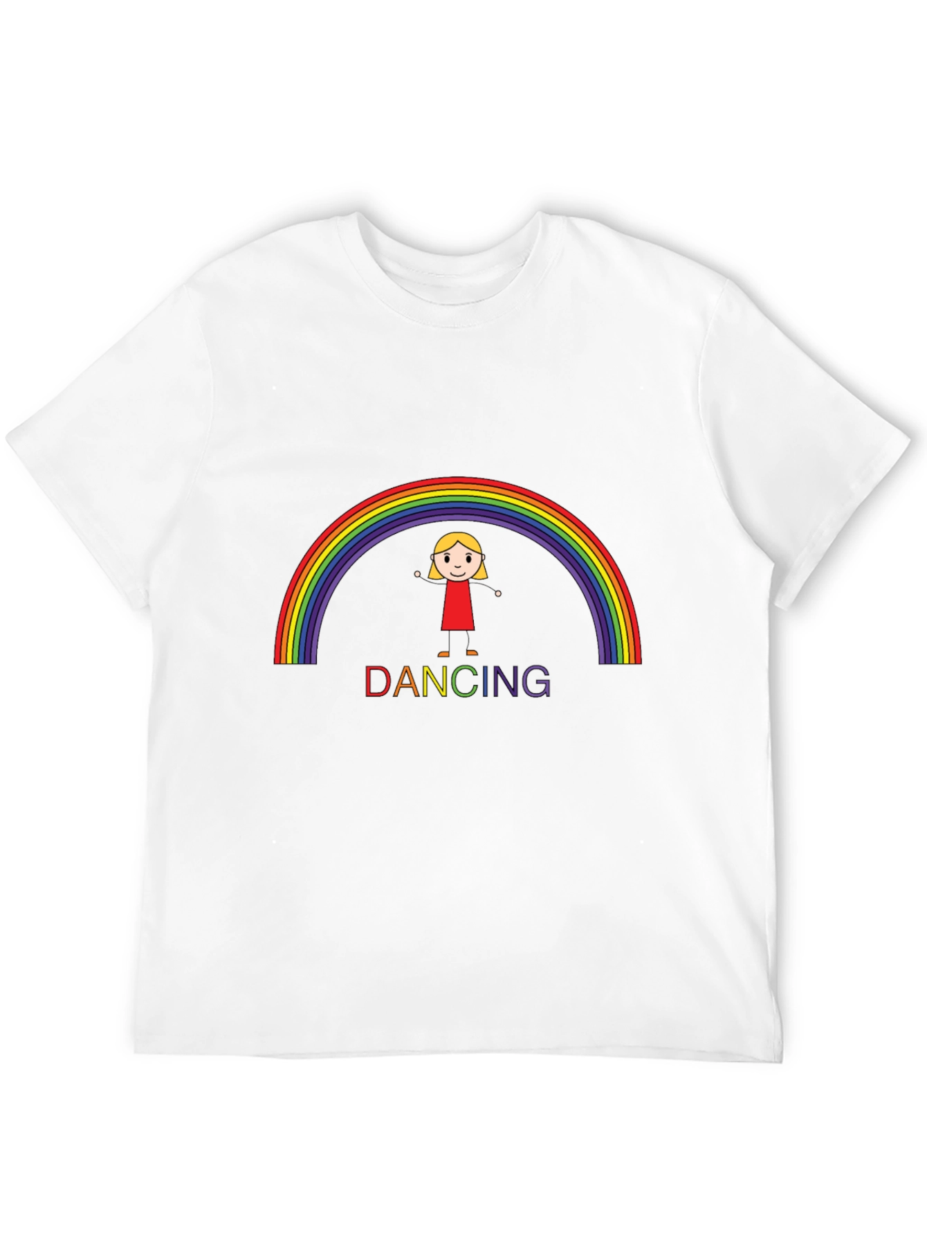 Rainbow Dancing Girl Graphic T-Shirt