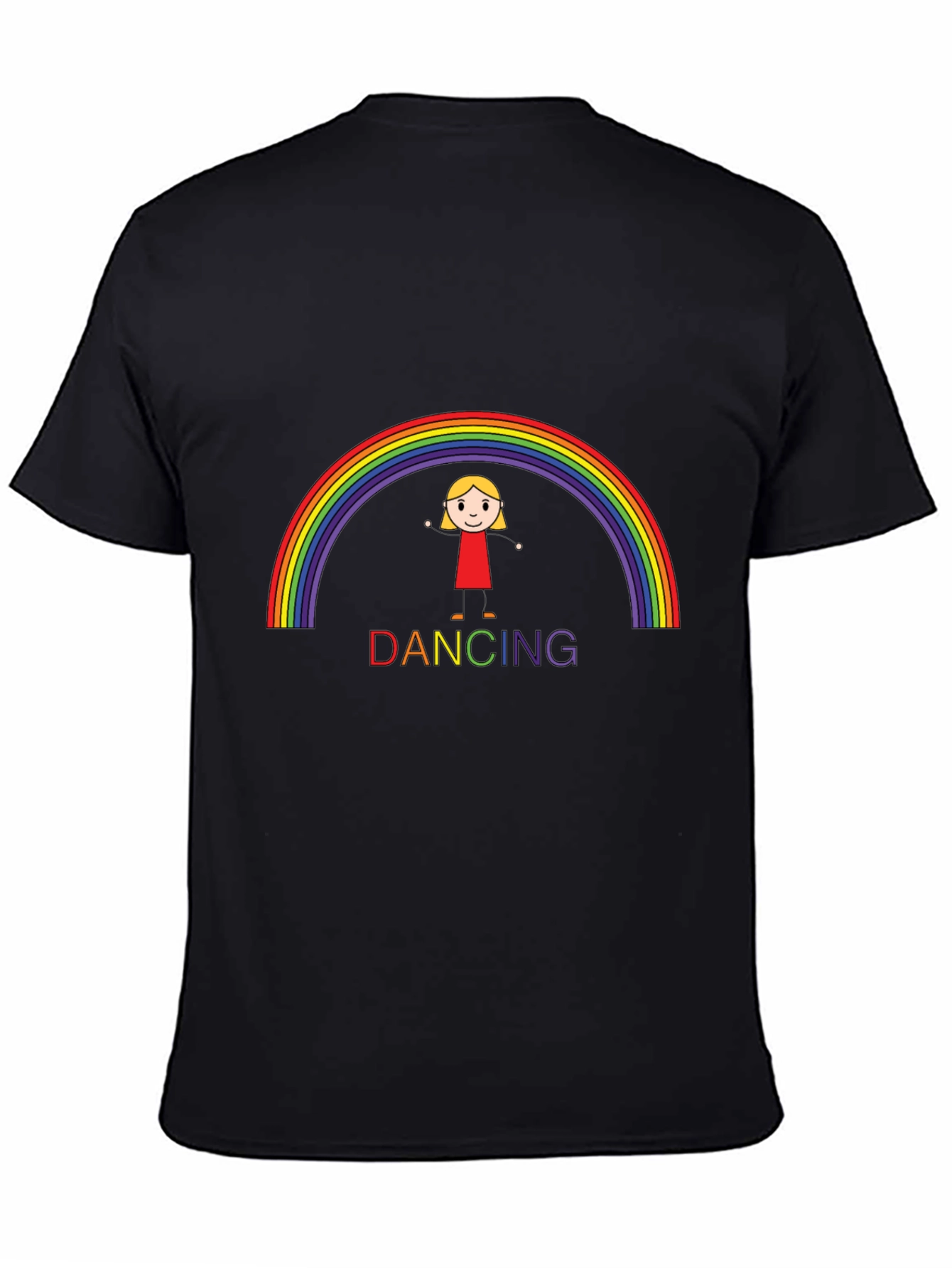 Rainbow Dancing Girl Graphic T-Shirt