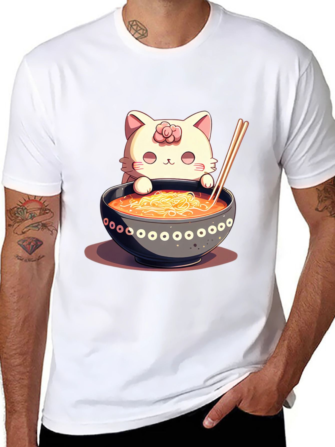 Cat Ramen T-Shirt - Cute Noodle Lover Tee