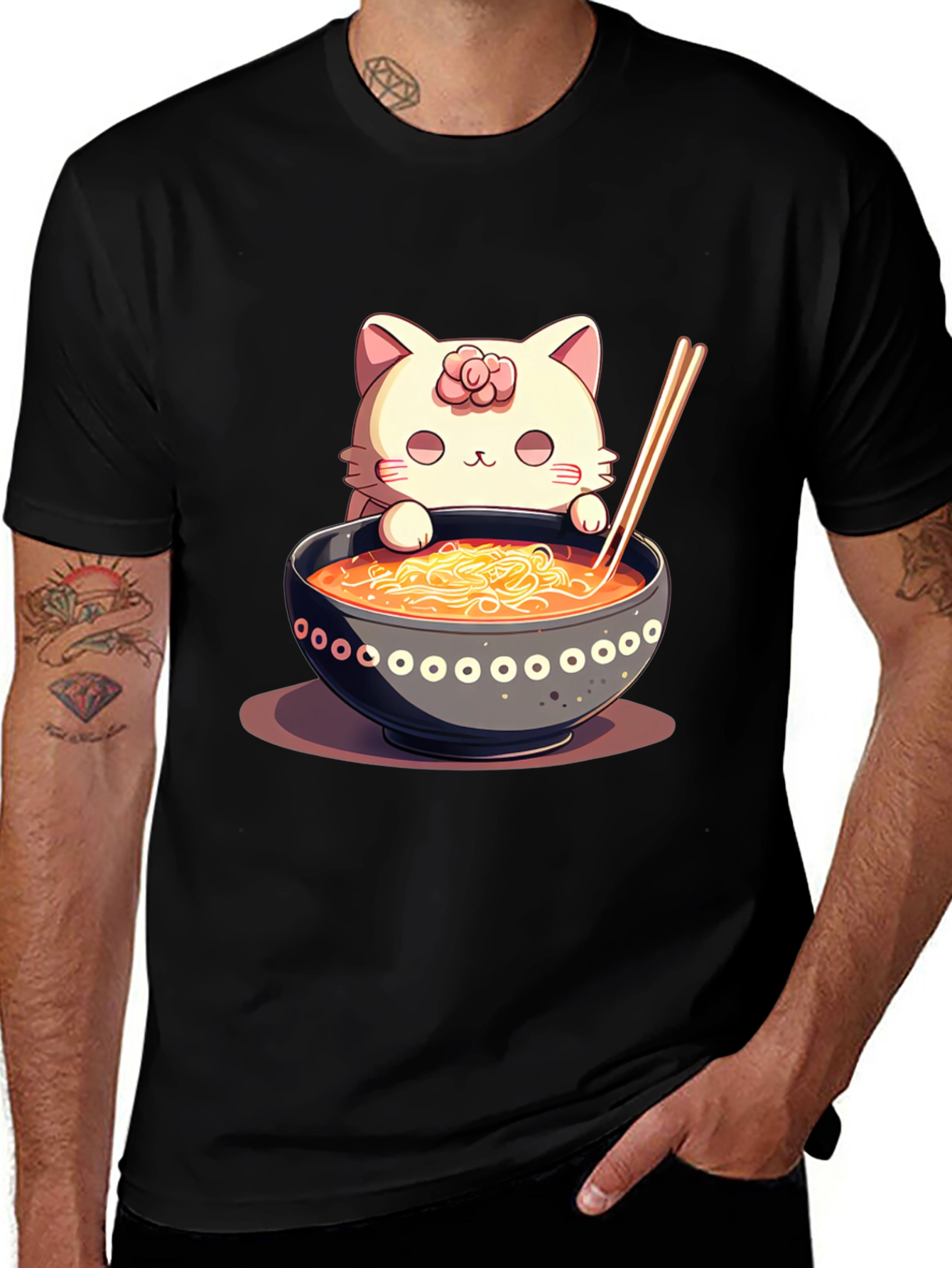 Cat Ramen T-Shirt - Cute Noodle Lover Tee