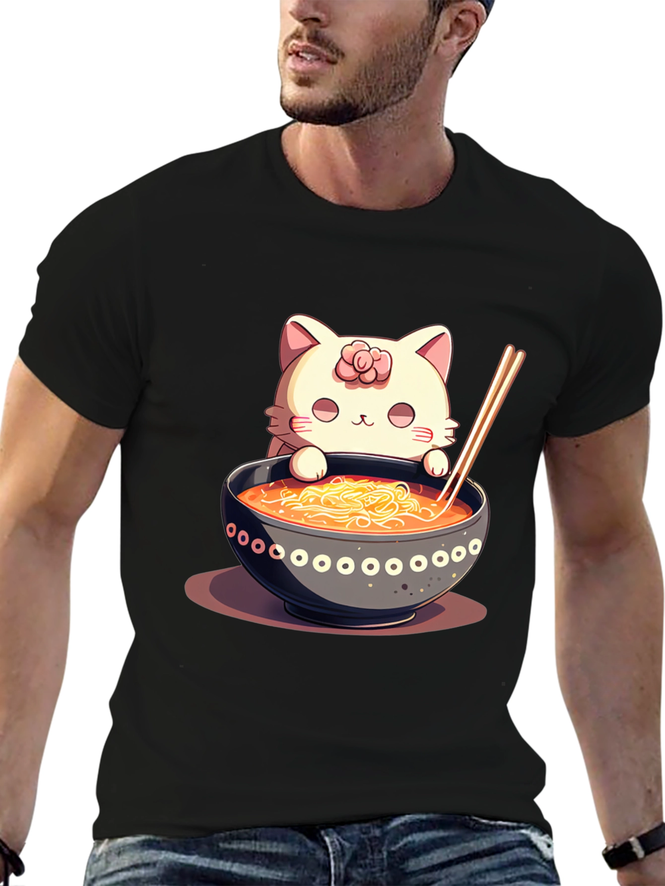 Cat Ramen T-Shirt - Cute Noodle Lover Tee