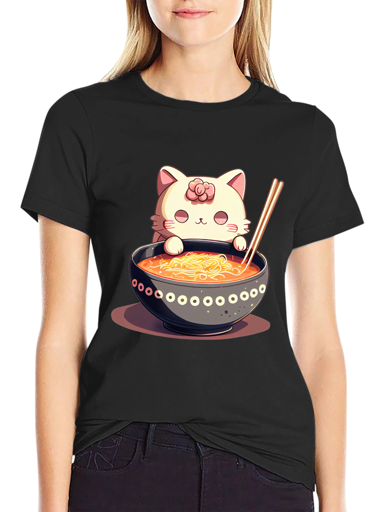 Cat Ramen T-Shirt - Cute Noodle Lover Tee