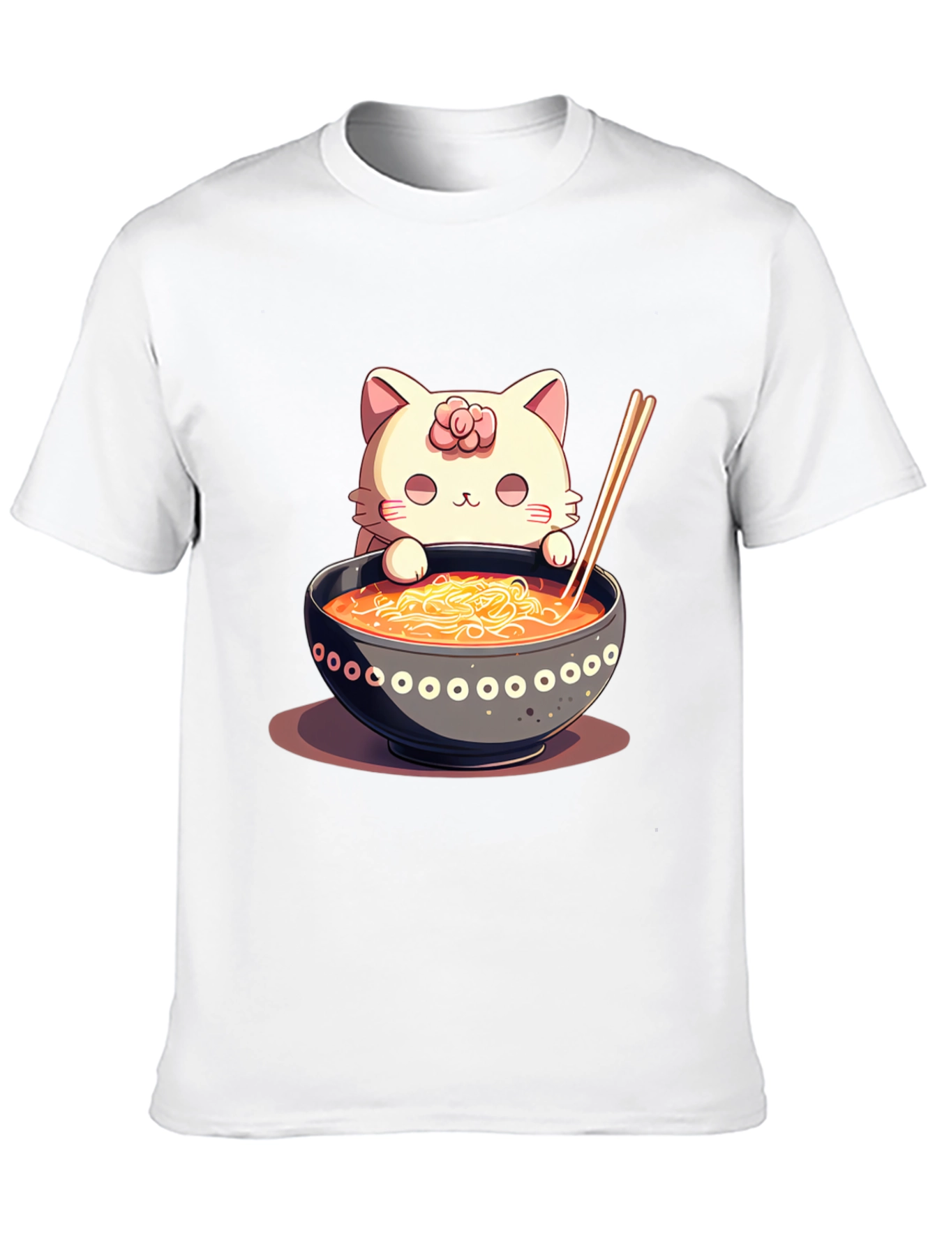 Cat Ramen T-Shirt - Cute Noodle Lover Tee