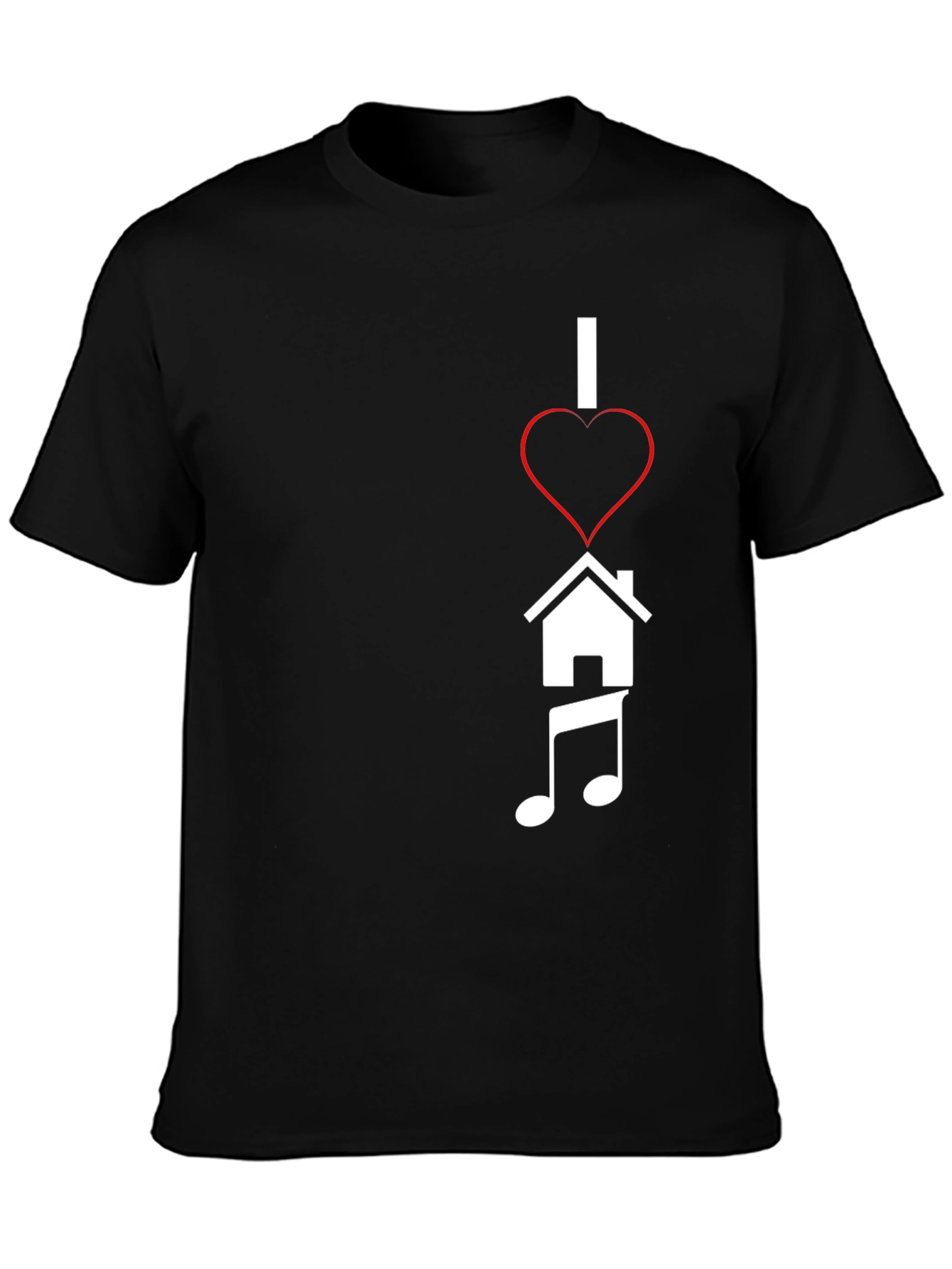 I Heart House Music Black Tee