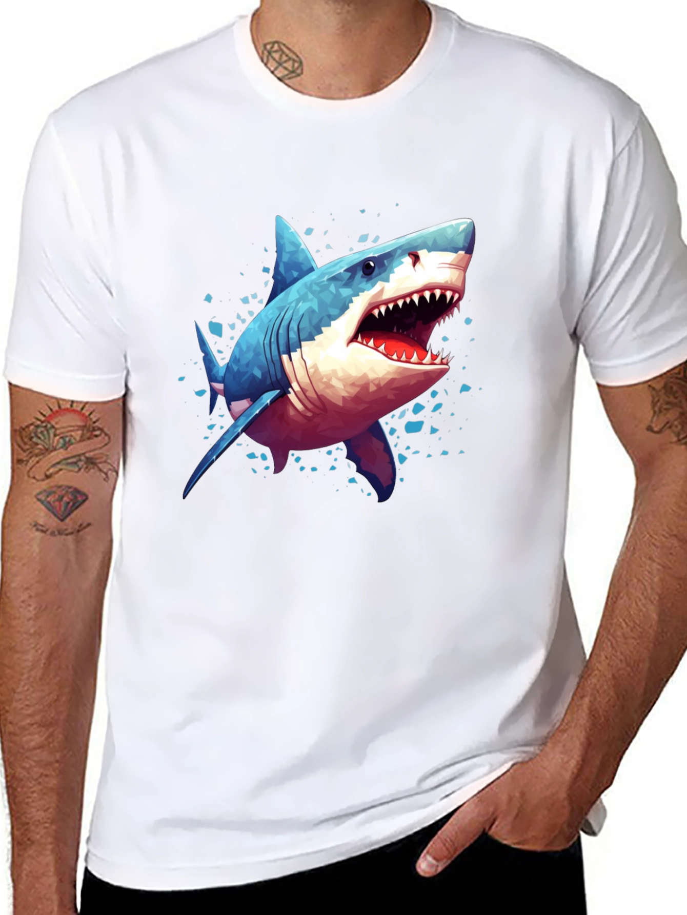 Shark Graphic Tee - Black Cotton