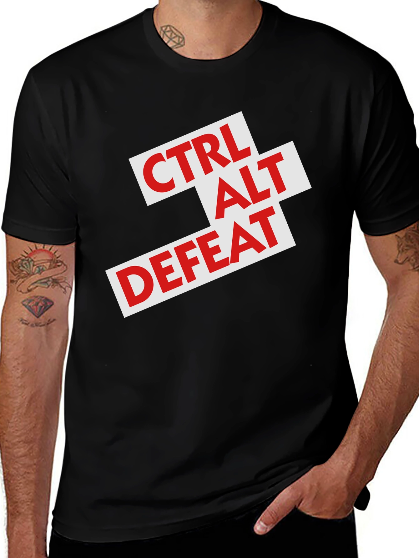 Ctrl Alt Defeat Graphic Tee - Black T-Shirt