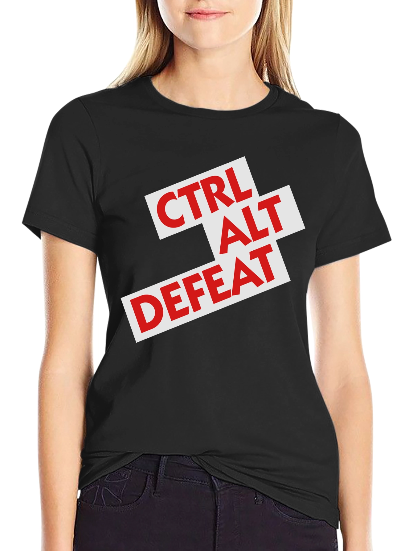 Ctrl Alt Defeat Graphic Tee - Black T-Shirt