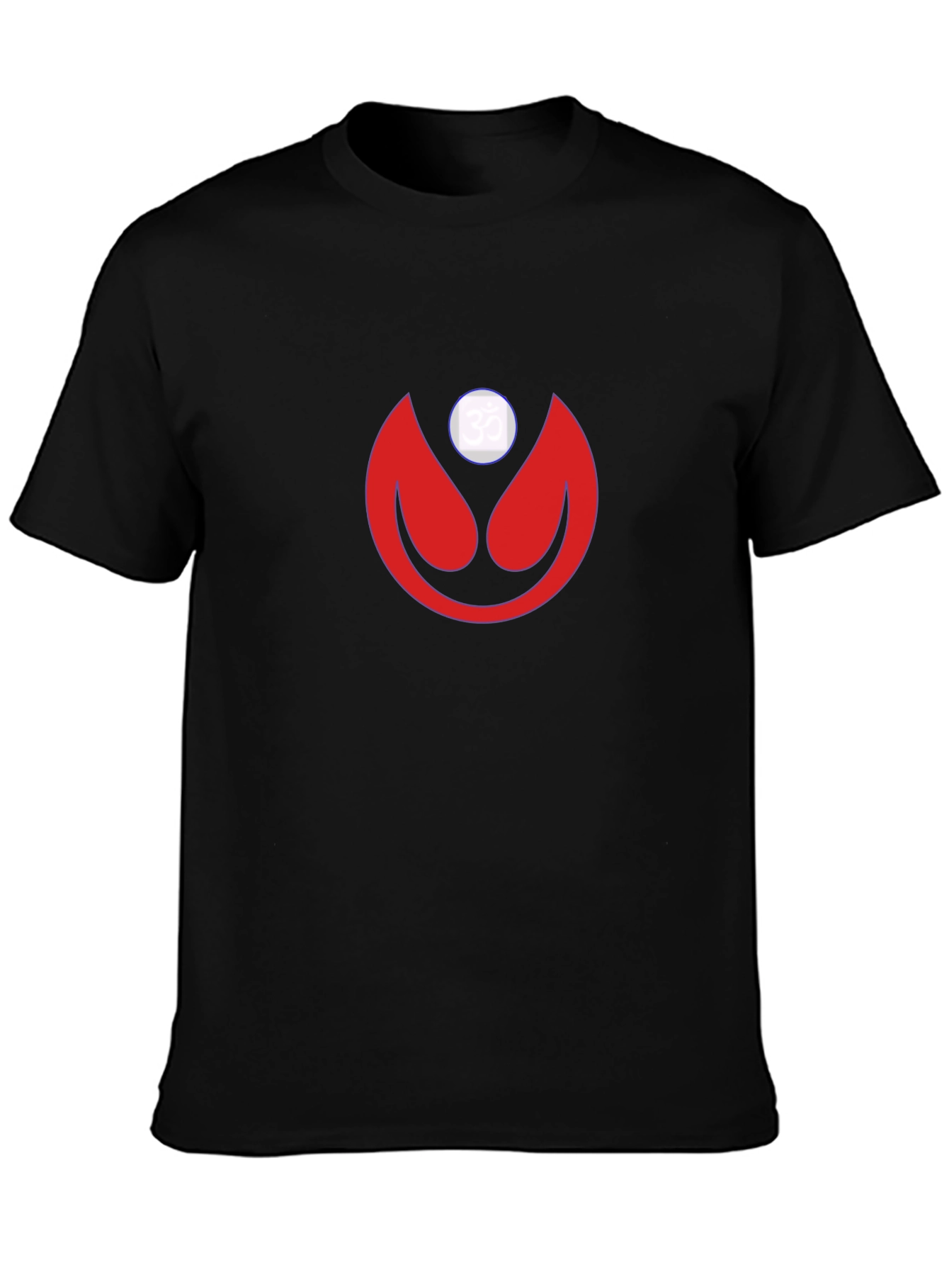 Modern Graphic Tee - Red Abstract Design on Black