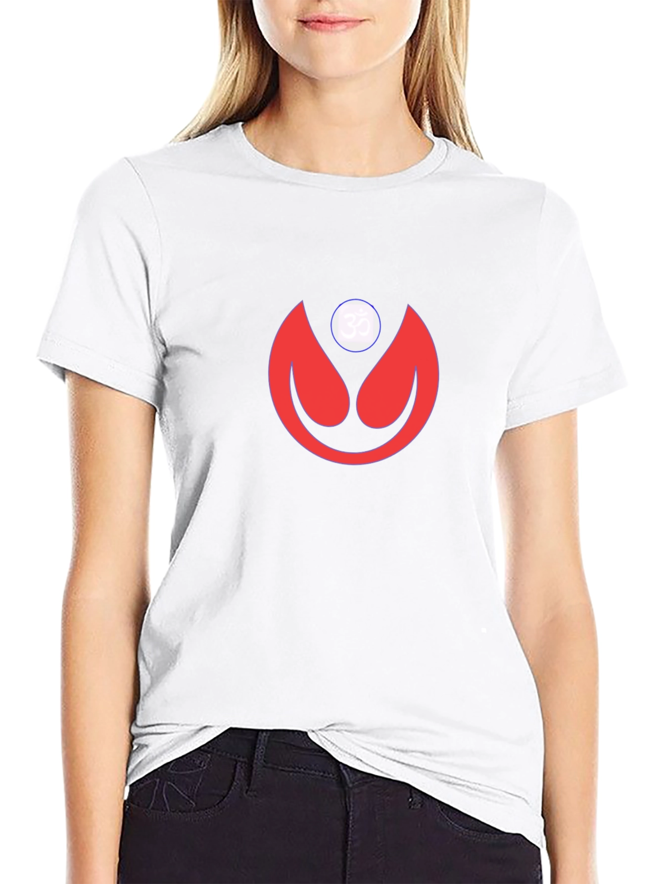 Modern Graphic Tee - Red Abstract Design on Black