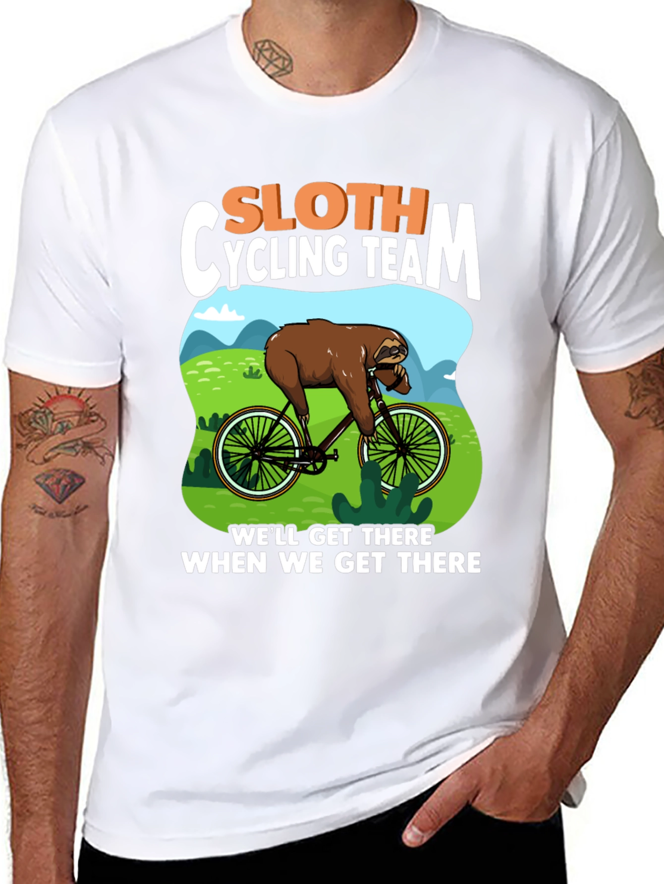 Sloth Cycling Team T-Shirt - Funny Animal Design