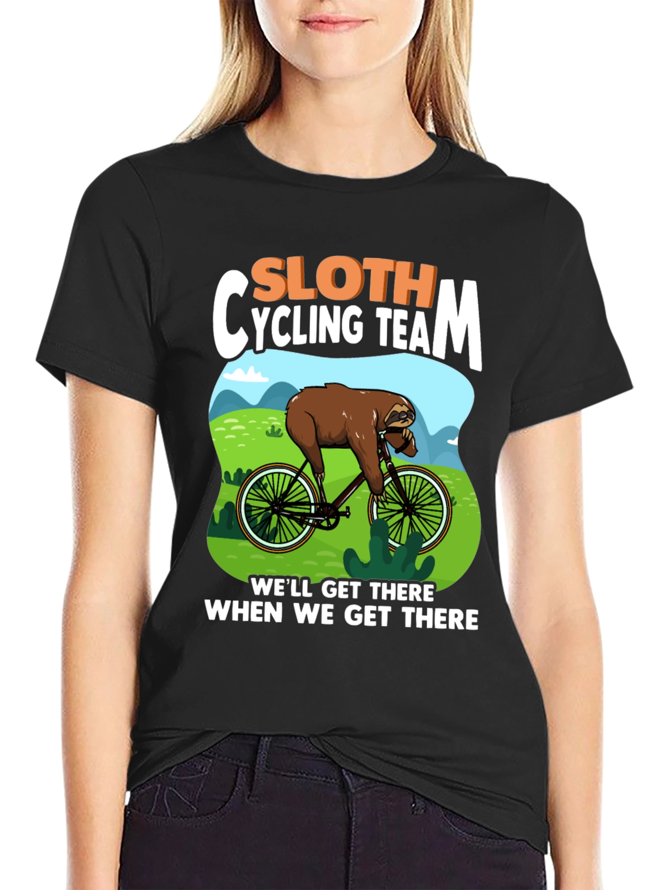 Sloth Cycling Team T-Shirt - Funny Animal Design