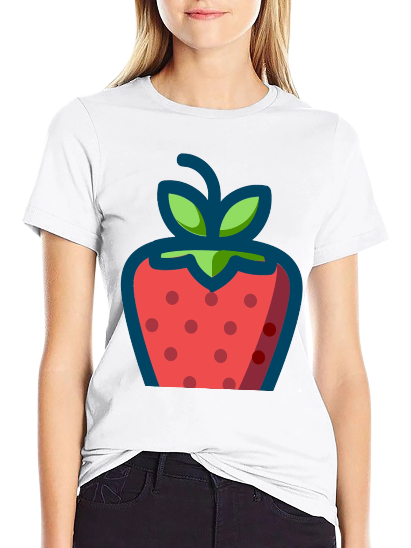 Strawberry Graphic Black T-Shirt - Casual Style