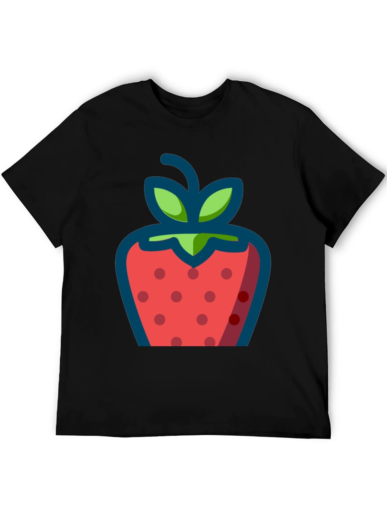 Strawberry Graphic Black T-Shirt - Casual Style
