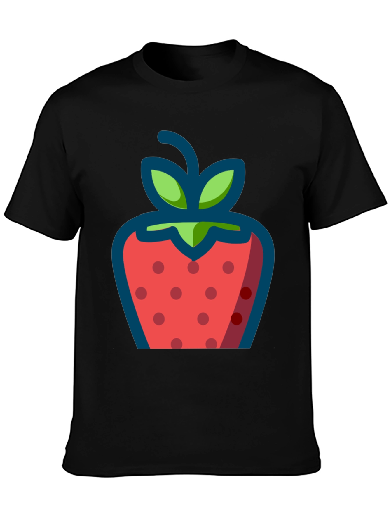 Strawberry Graphic Black T-Shirt - Casual Style
