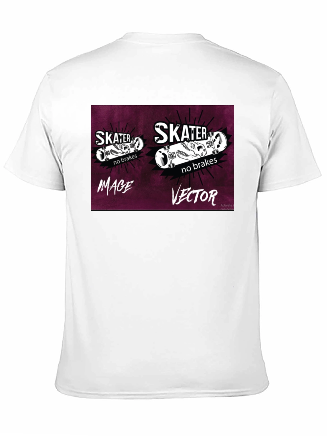 Skater No Brakes Graphic Black T-Shirt