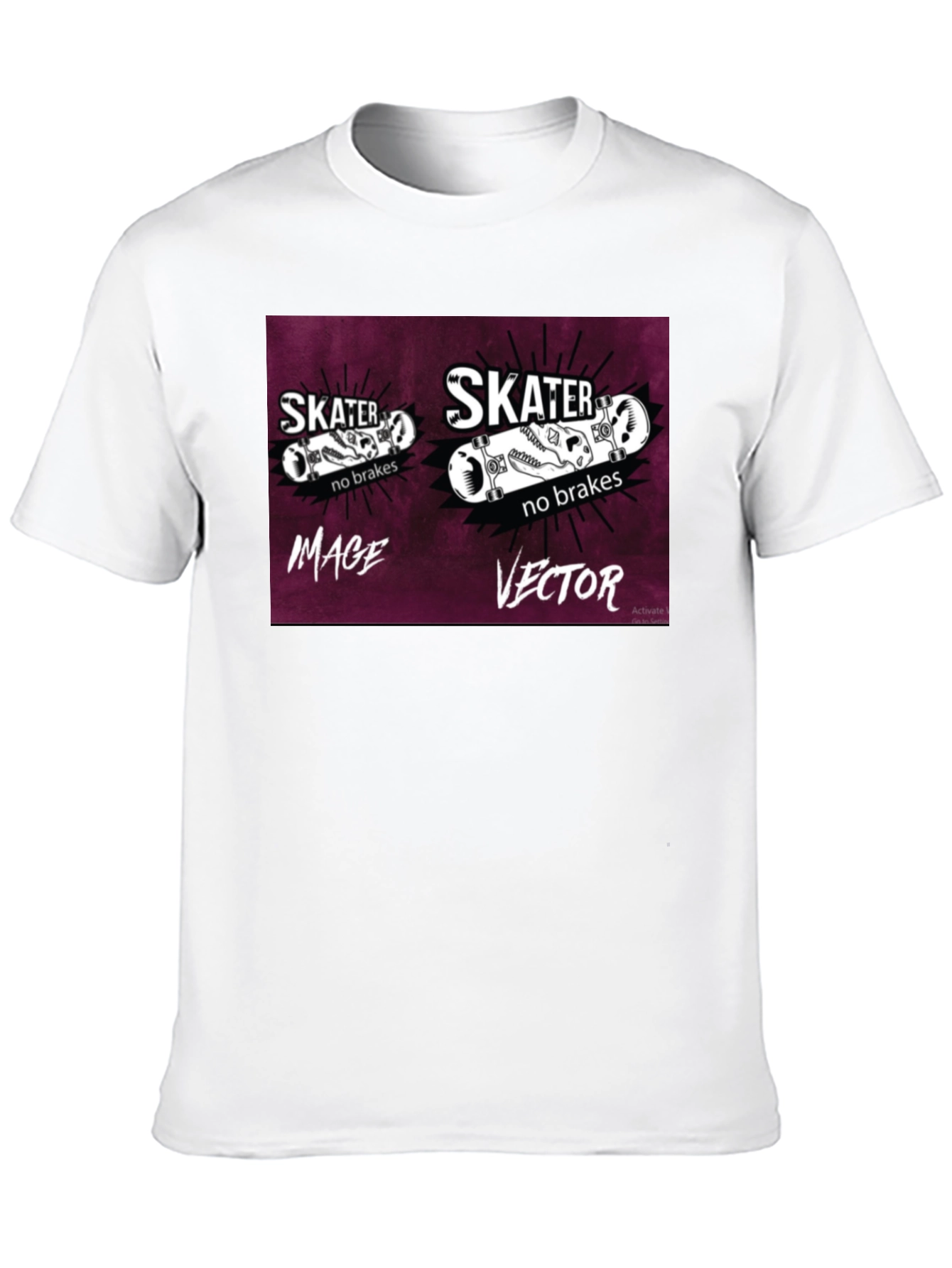 Skater No Brakes Graphic Black T-Shirt