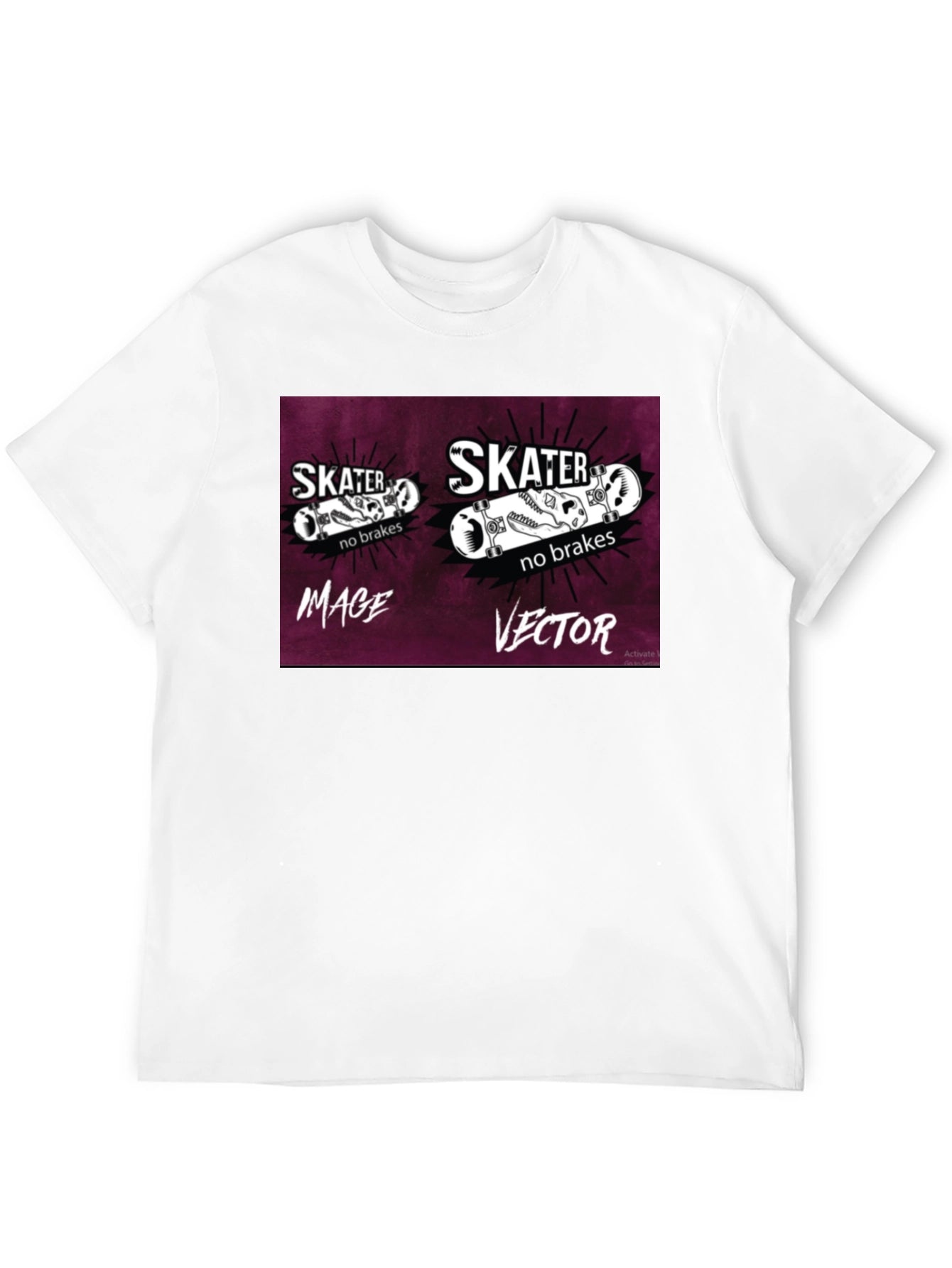 Skater No Brakes Graphic Black T-Shirt