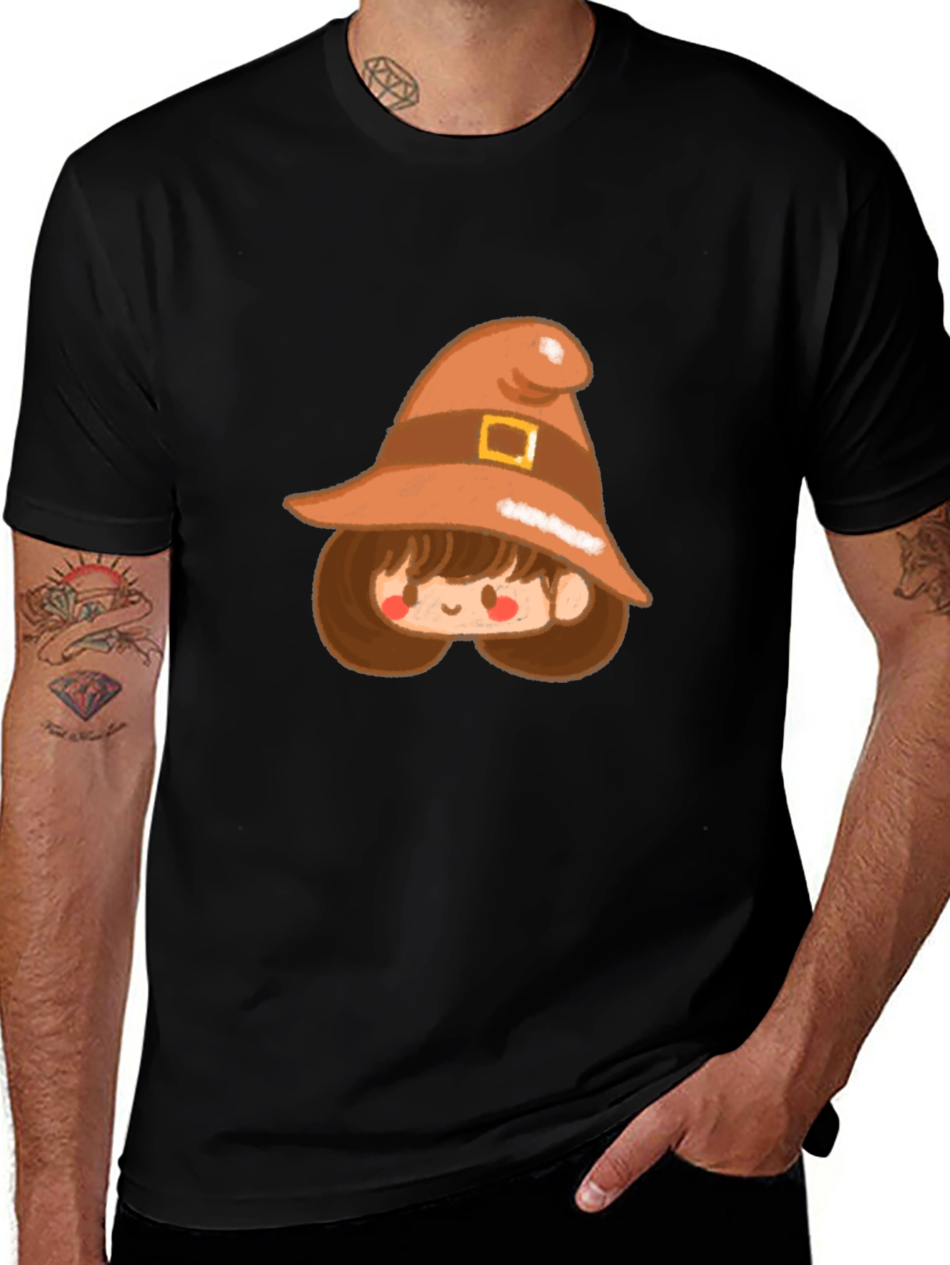 Whimsical Witch Cartoon Tee