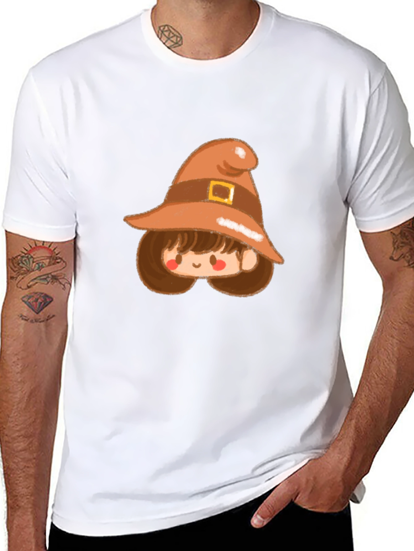Whimsical Witch Cartoon Tee
