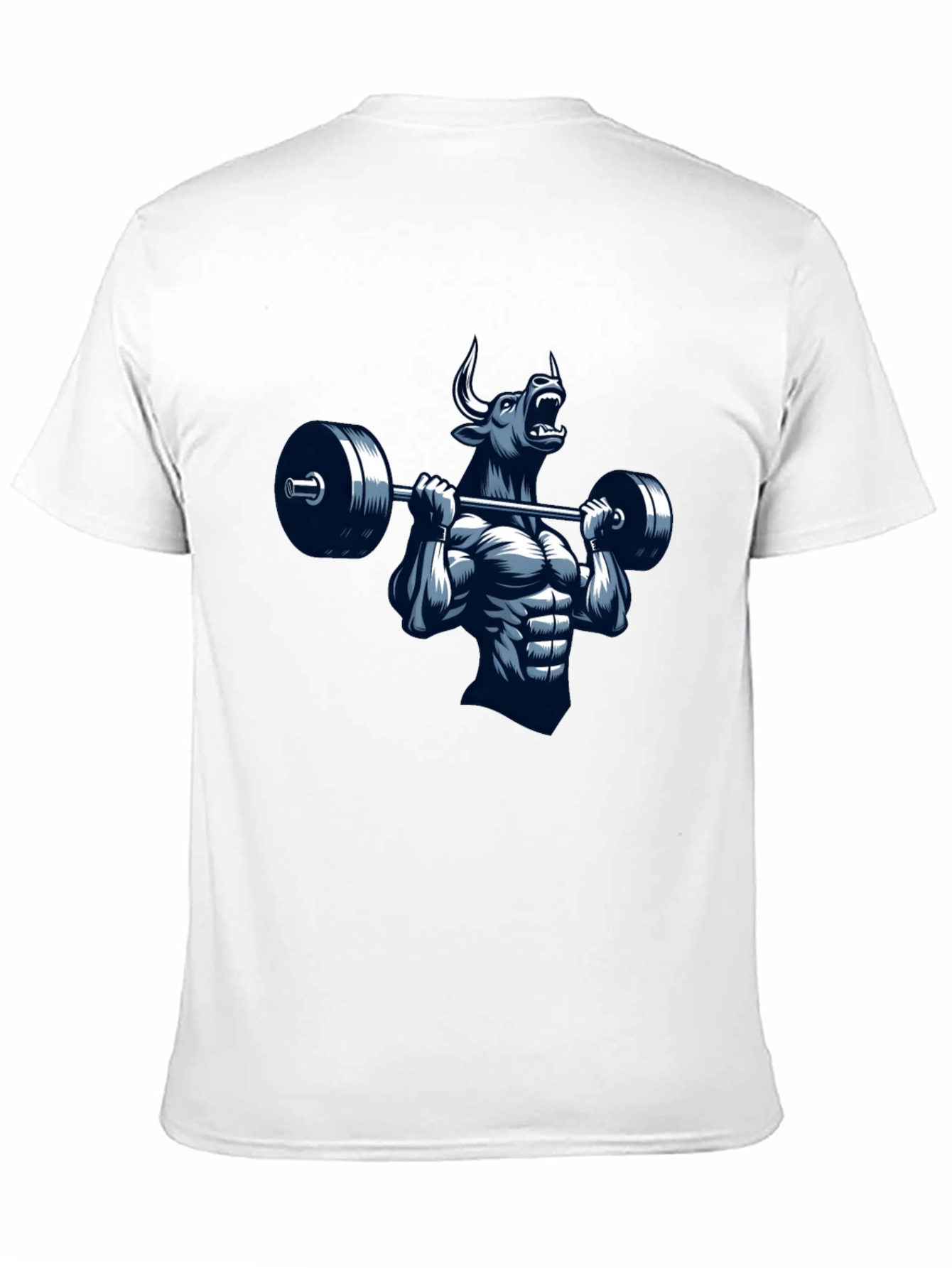 Bull Lifting Barbell Graphic T-Shirt