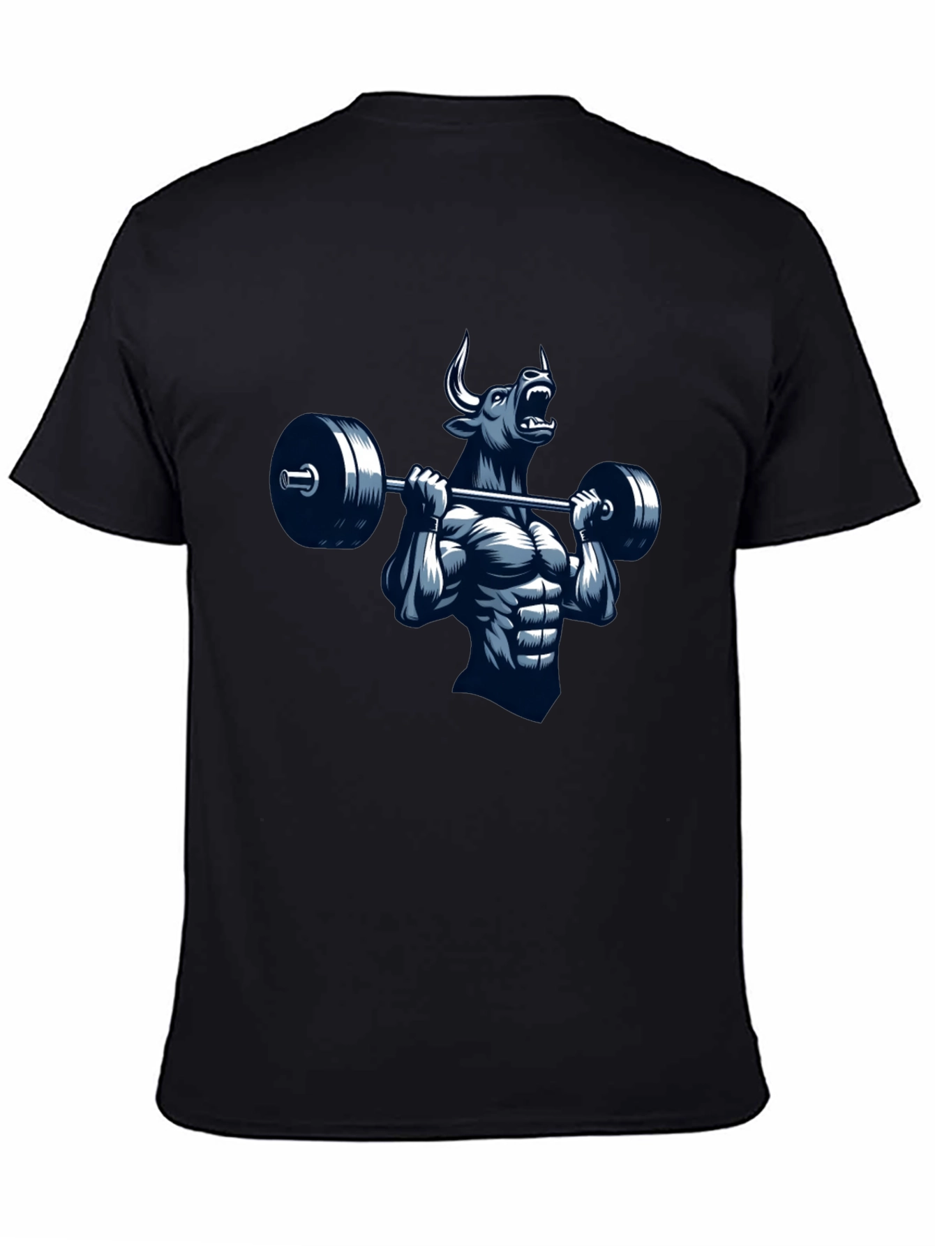 Bull Lifting Barbell Graphic T-Shirt