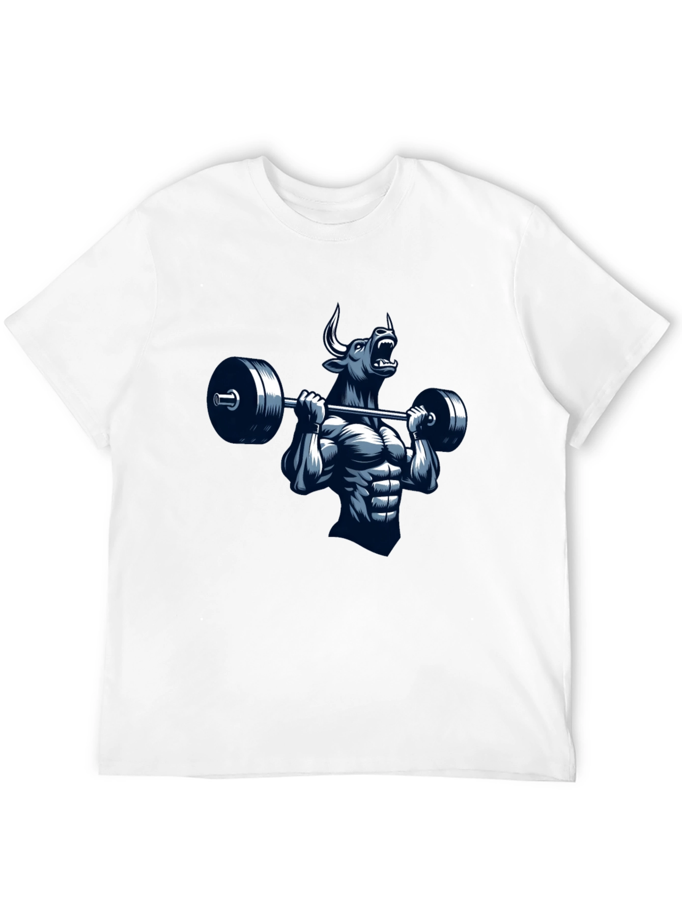 Bull Lifting Barbell Graphic T-Shirt
