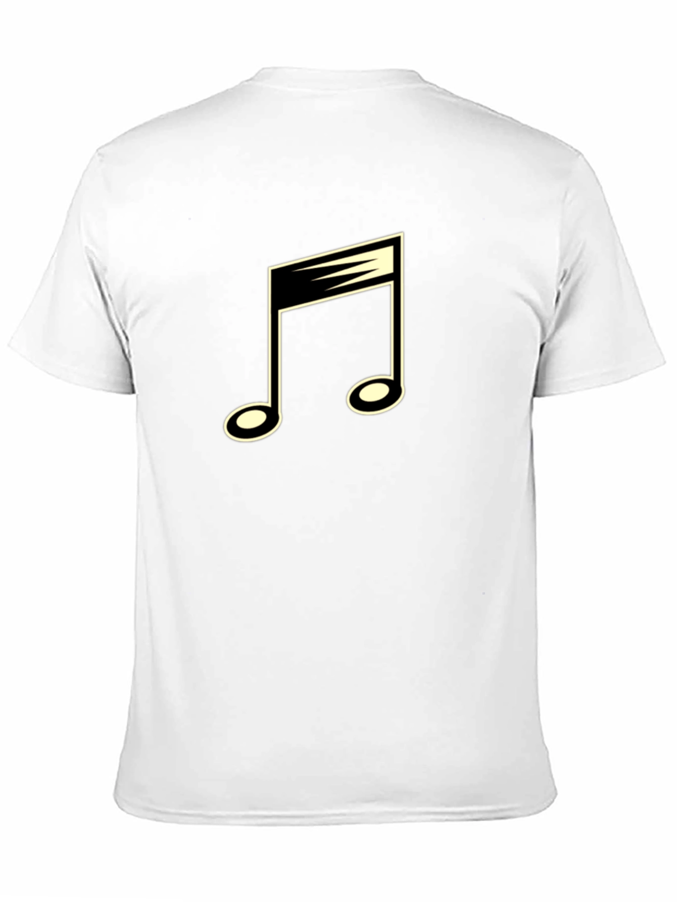 Musical Note Graphic Tee - Black Cotton Blend