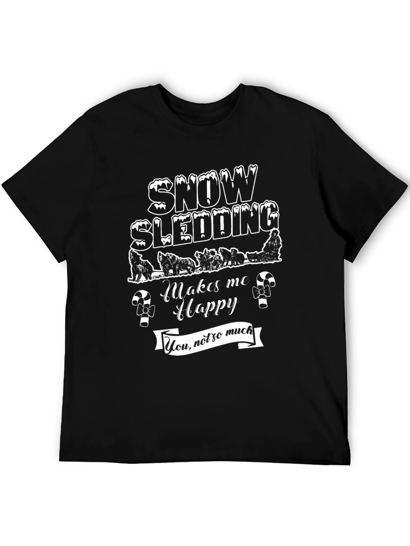Snow Sledding Funny Graphic Tee