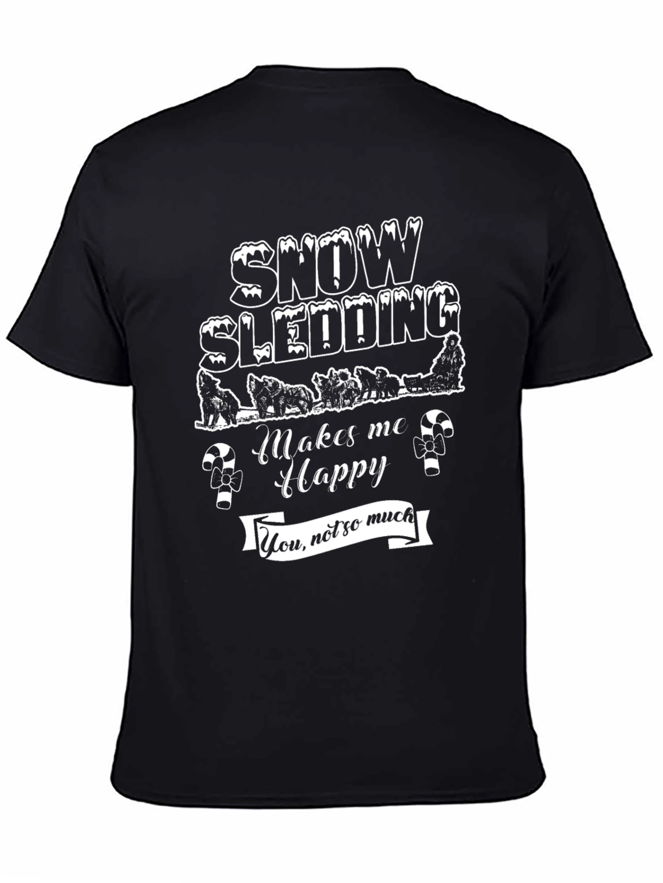 Snow Sledding Funny Graphic Tee