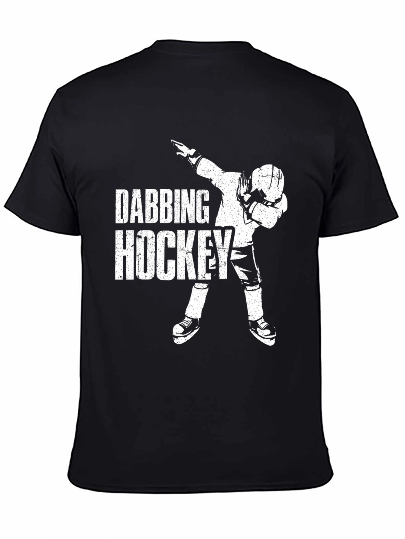 Dabbing Hockey Graphic Tee - Black Cotton Shirt
