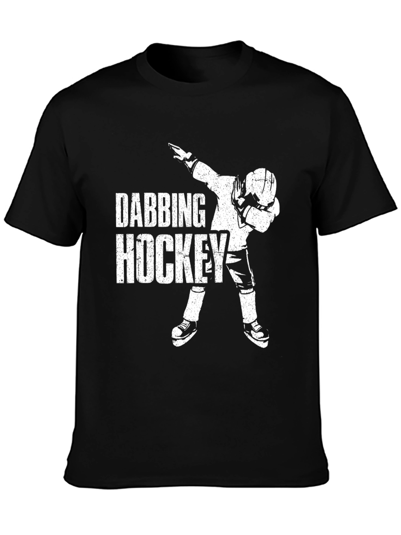 Dabbing Hockey Graphic Tee - Black Cotton Shirt