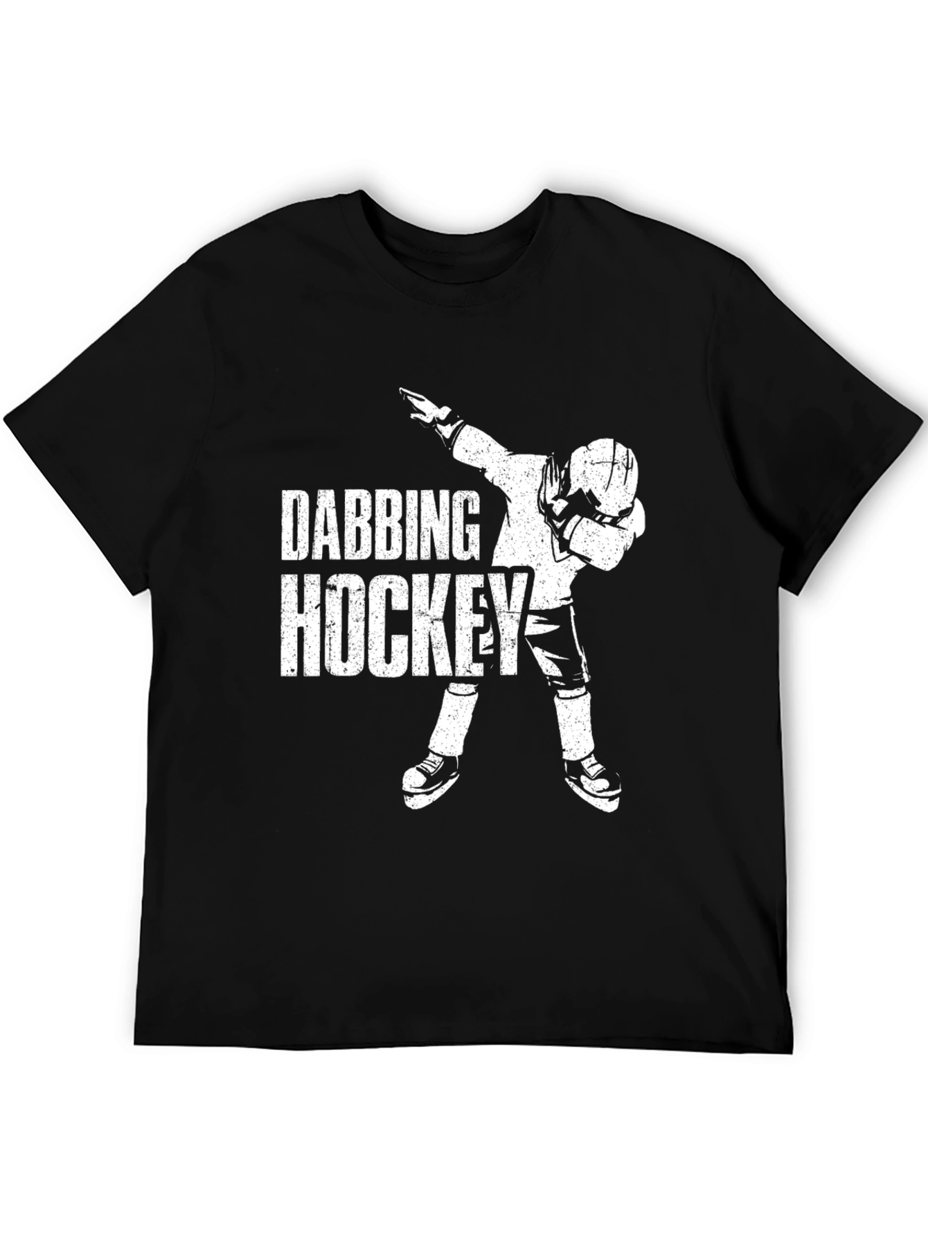 Dabbing Hockey Graphic Tee - Black Cotton Shirt