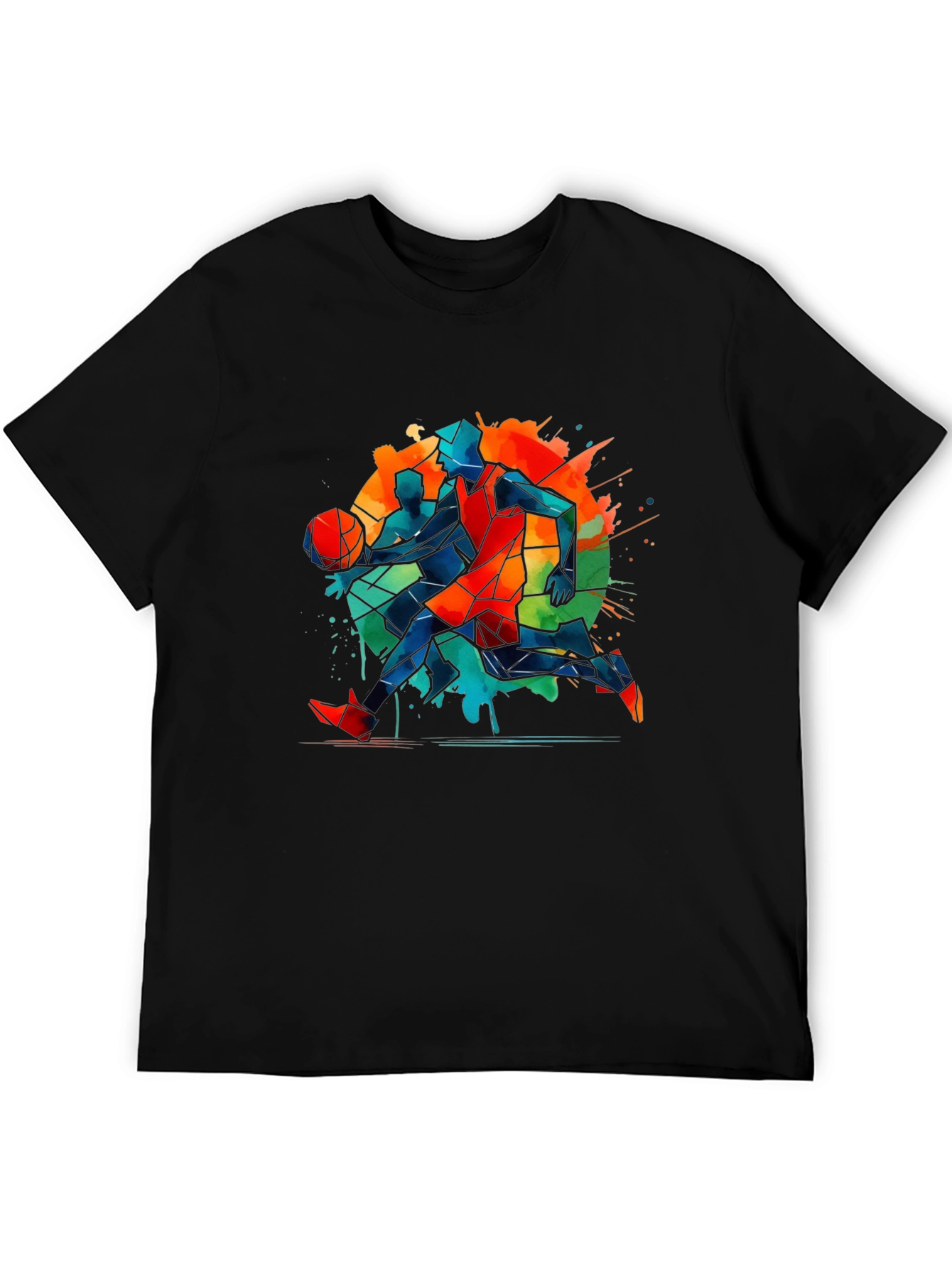 Basketball Art Graphic Tee - Modern Abstract Design