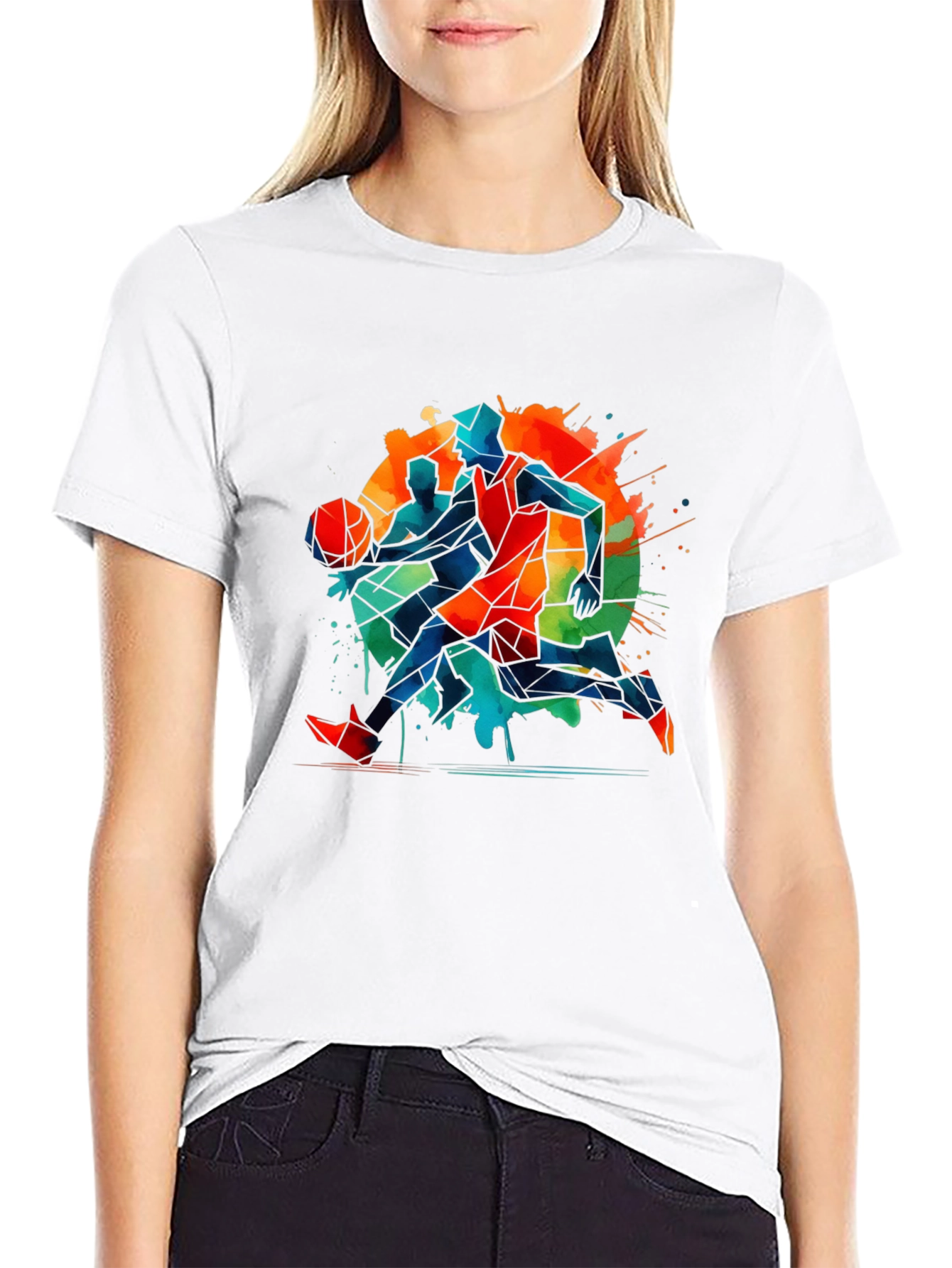 Basketball Art Graphic Tee - Modern Abstract Design