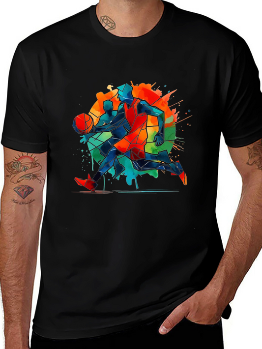 Basketball Art Graphic Tee - Modern Abstract Design