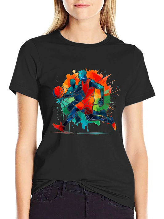 Basketball Art Graphic Tee - Modern Abstract Design