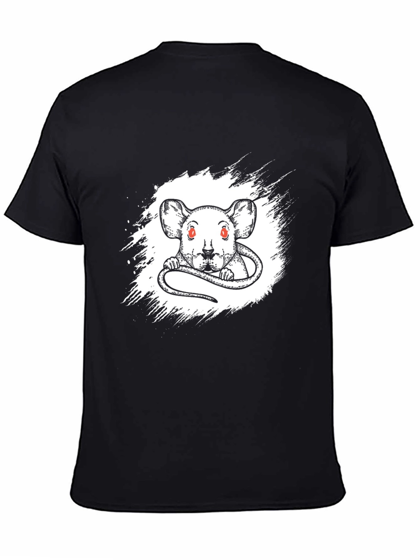 Rat Graphic Print Black T-Shirt