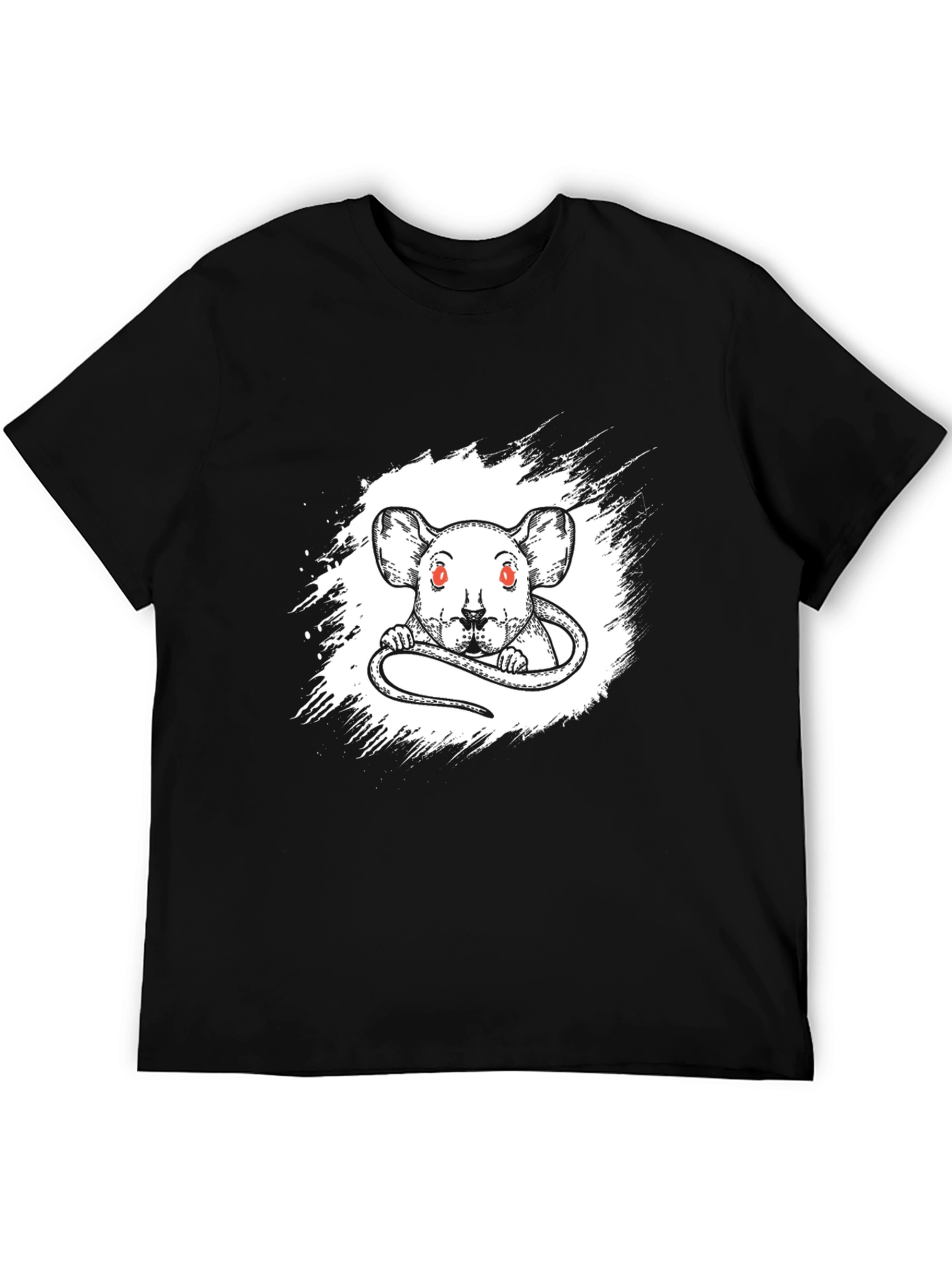 Rat Graphic Print Black T-Shirt
