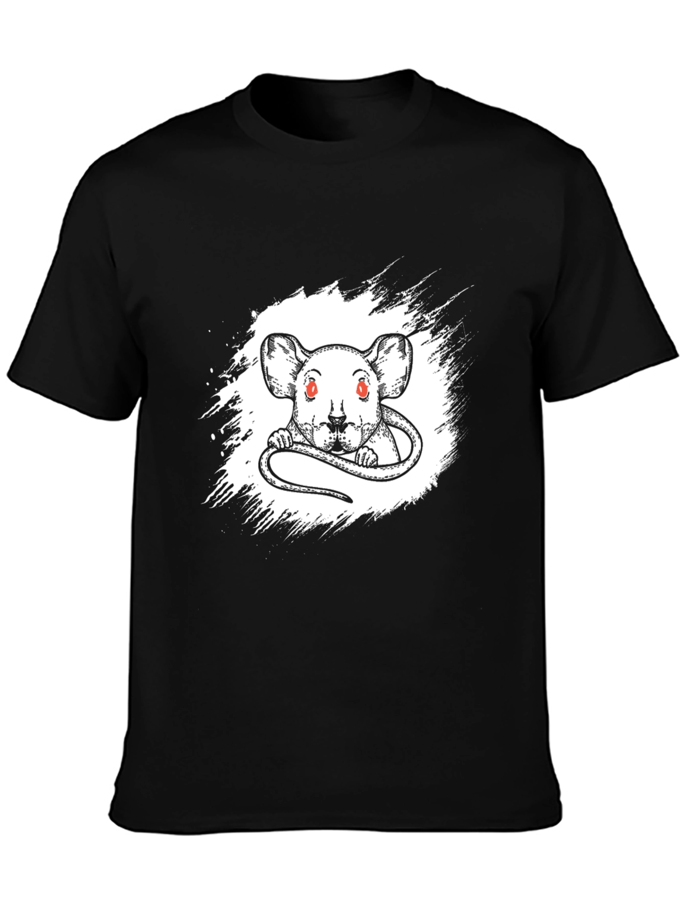 Rat Graphic Print Black T-Shirt