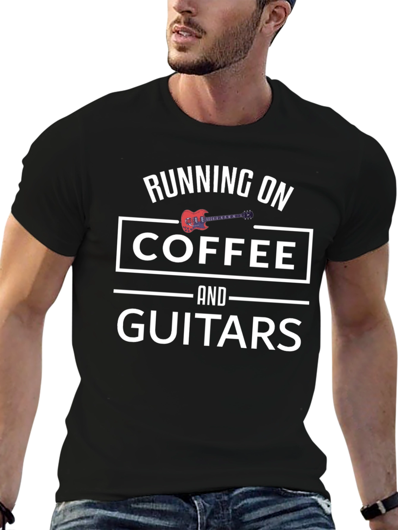 Running on Coffee and Guitars T-Shirt